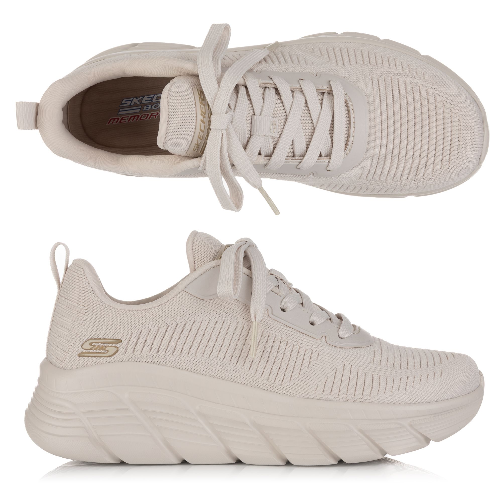 SKECHERS Damen-Sneaker Bobs B Flex Strick Memory Foam