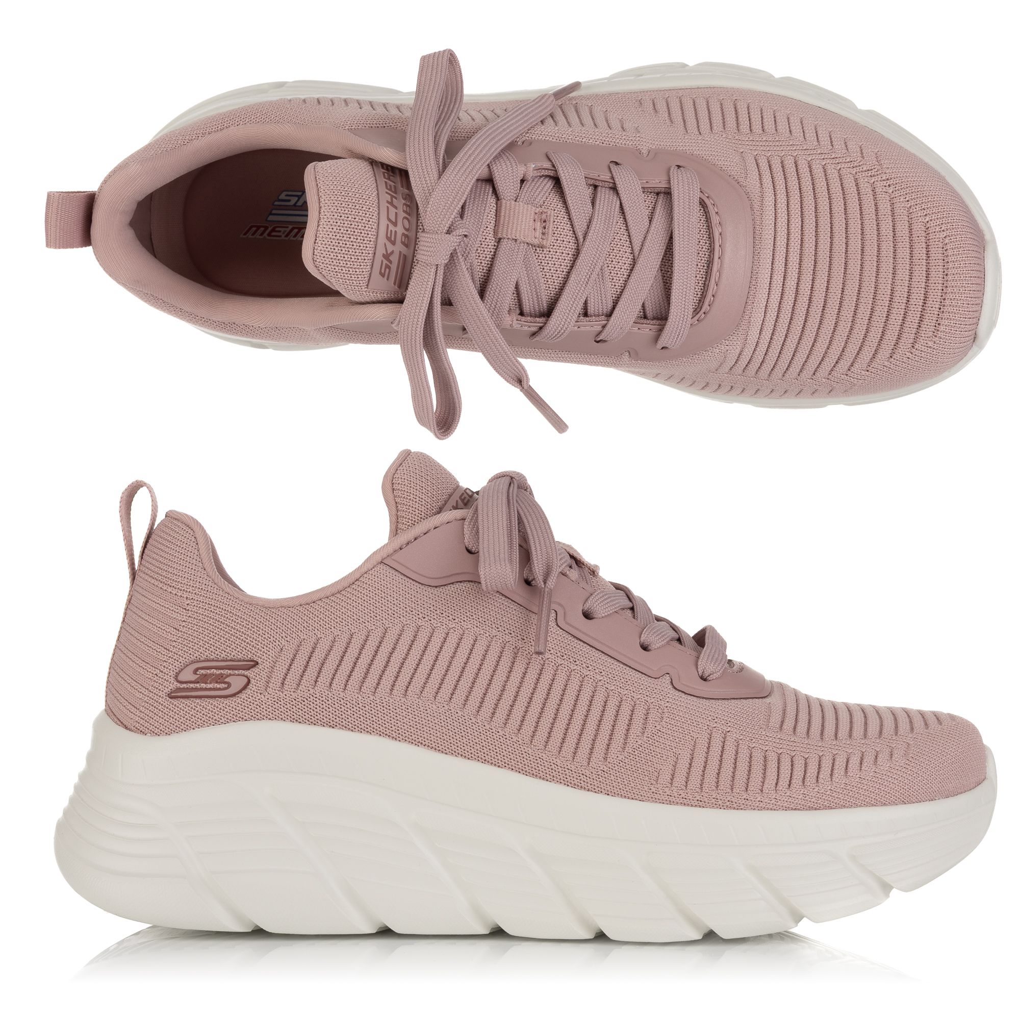 SKECHERS Damen-Sneaker Bobs B Flex Strick Memory Foam