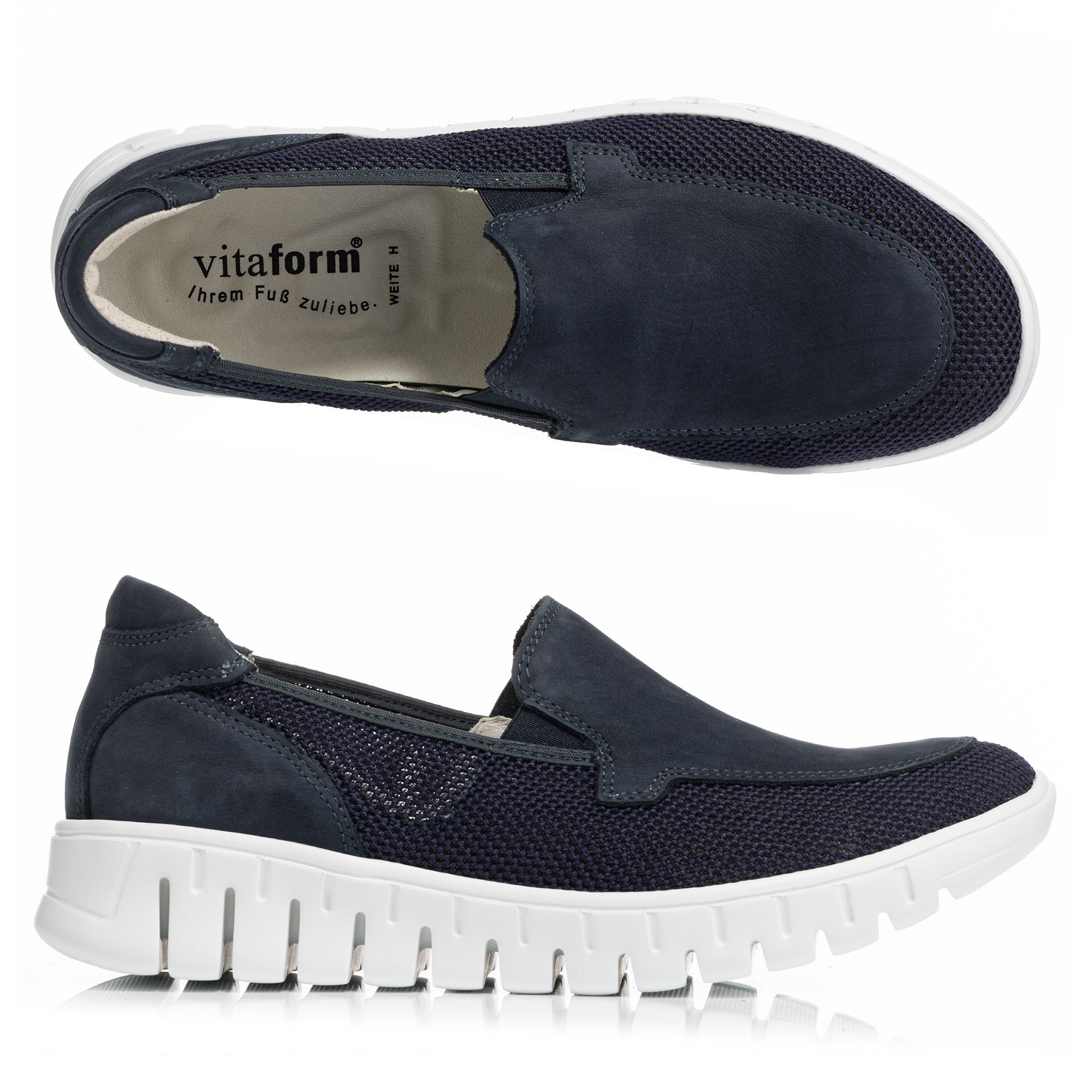 VITAFORM Damen- Slipper Textil/ Leder Mesh Leichtsohle