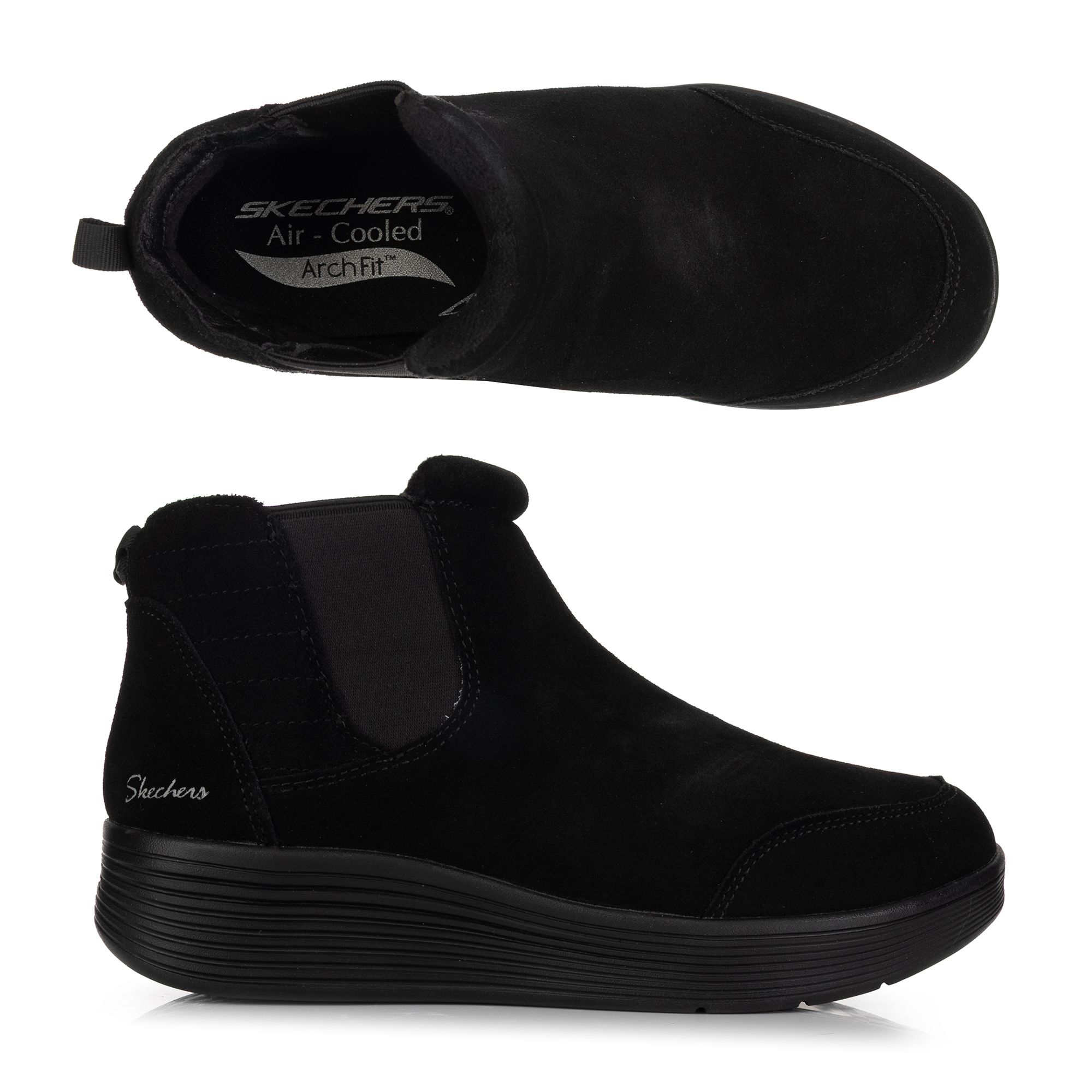 SKECHERS Damen-Stiefelette Harvest Moons Suede-Lederoptik Memory Foam