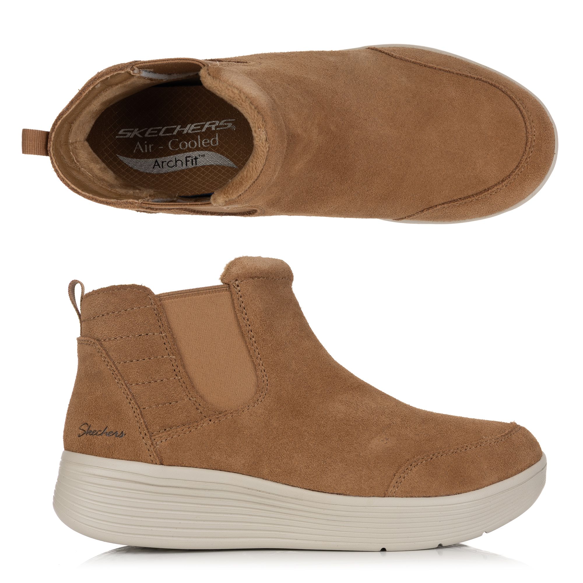 SKECHERS Damen-Stiefelette Harvest Moons Suede-Lederoptik Memory Foam