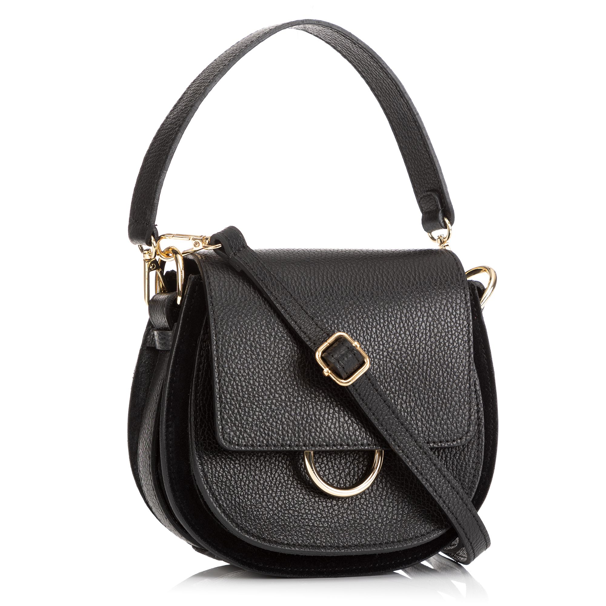 VIA MILANO Umhängetasche echt Leder diverse Fächer abnehmbarer Riemen