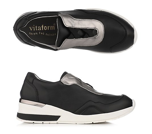 VITAFORM Damen-Sneaker Vitaform Stretch Nappaleder metallic Sohle Nina