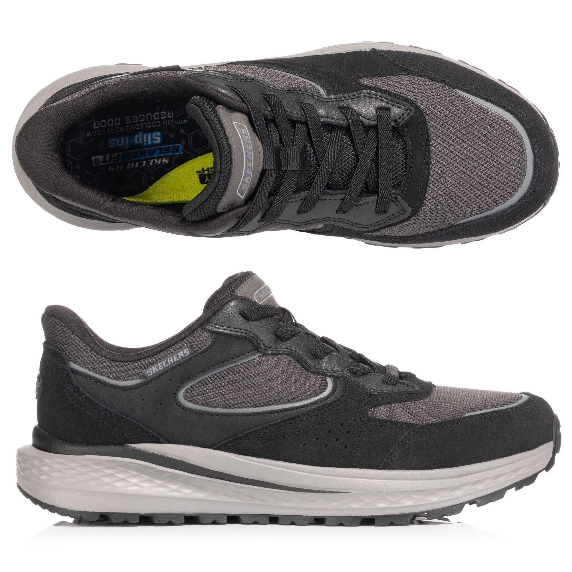 SKECHERS Herren-Slipper Slade Ultra - Gage Materialmix Hands Free Slip-ins®