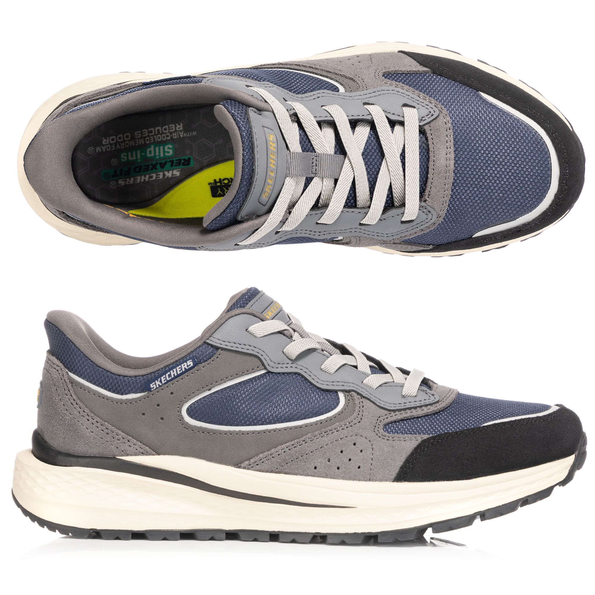 SKECHERS Herren-Slipper Slade Ultra - Gage Materialmix Hands Free Slip-ins®