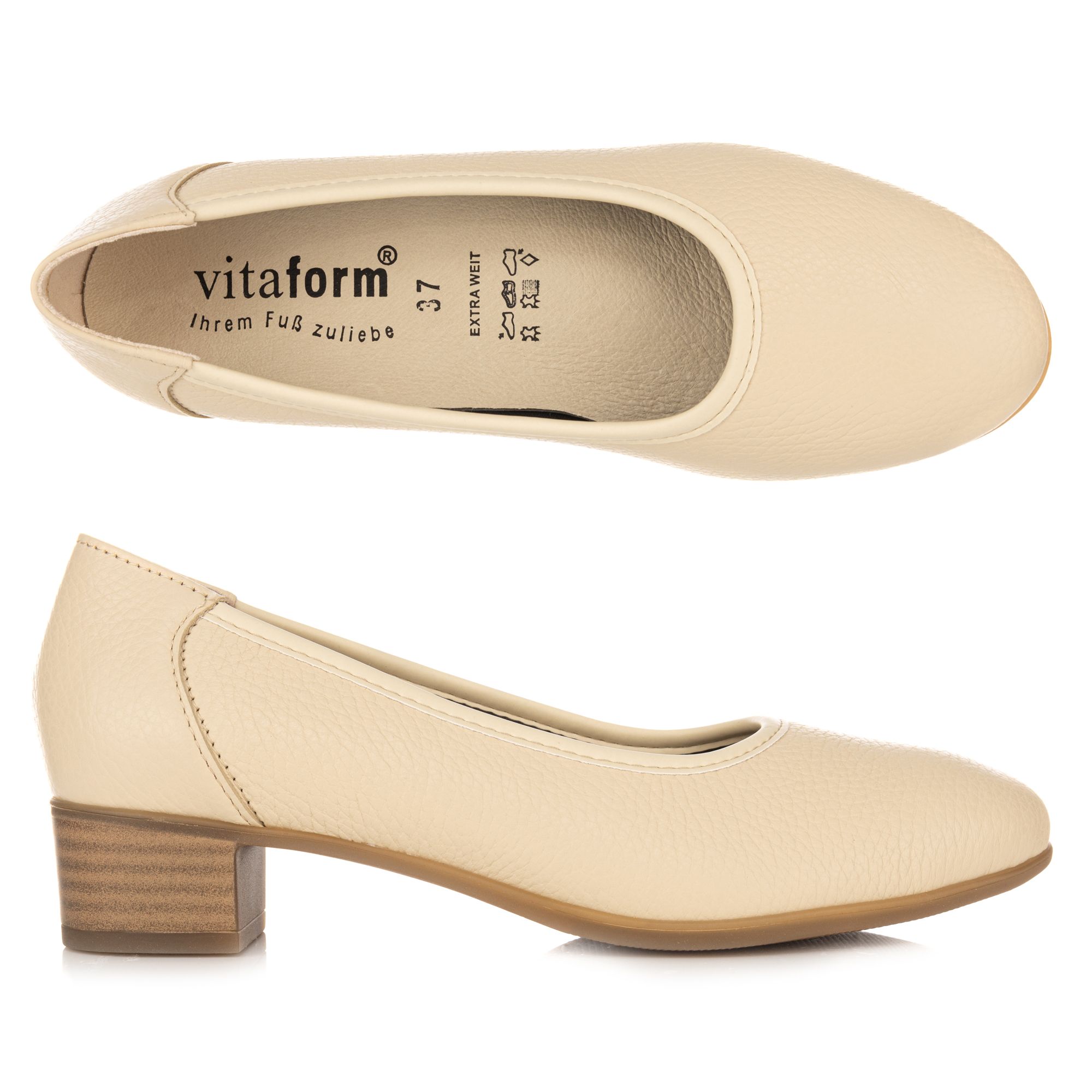 VITAFORM Damen-Pumps Hirschleder Narbung Sohle Carolin