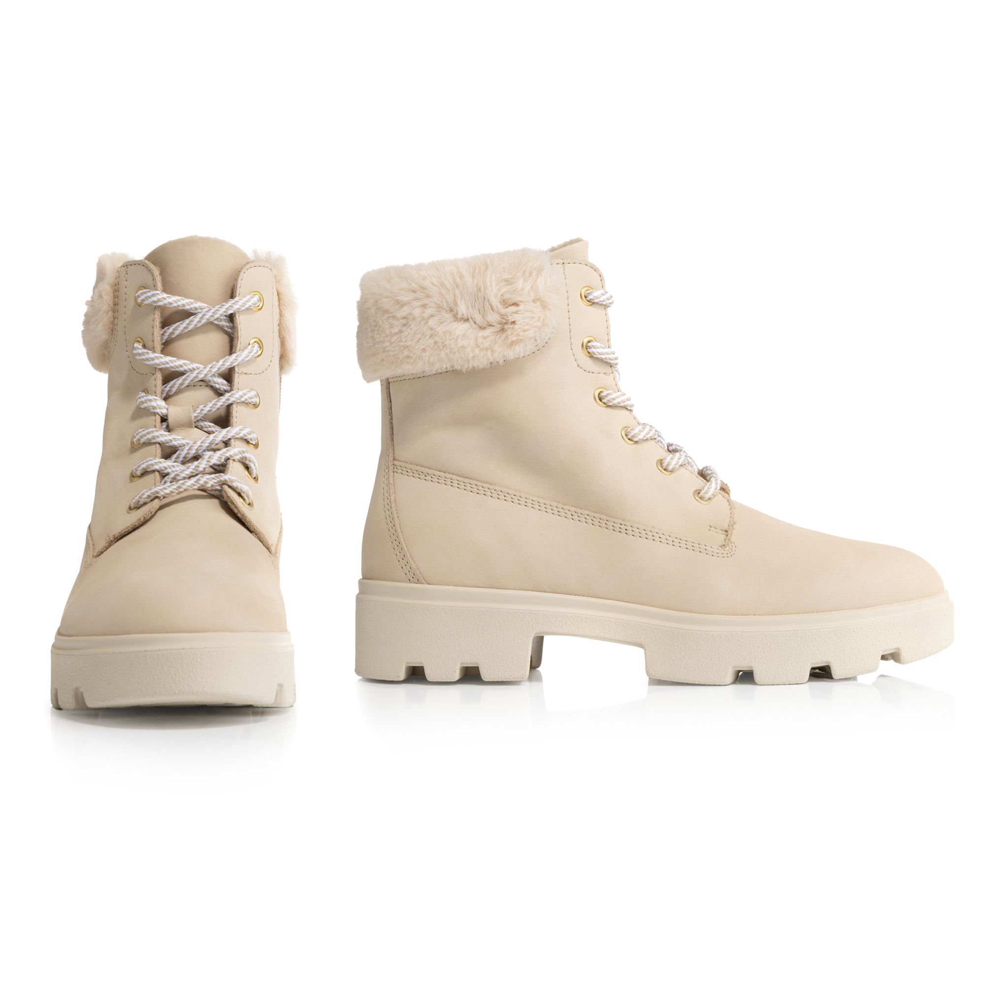 VITAFORM Damen-Stiefel Nubukleder Fellrand Sohle Antonia