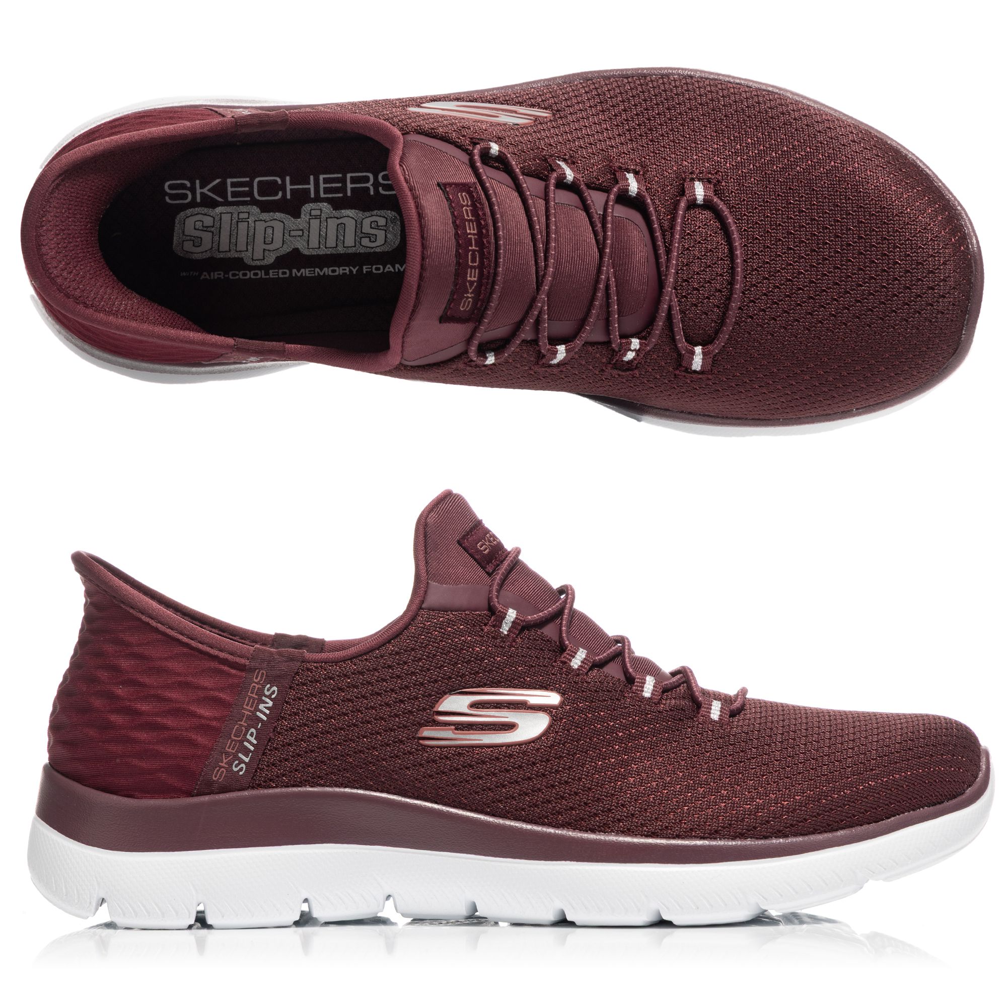 SKECHERS Damen-Slipper Summits Diamond Bungee Schnürung Hands Free Slip-ins™
