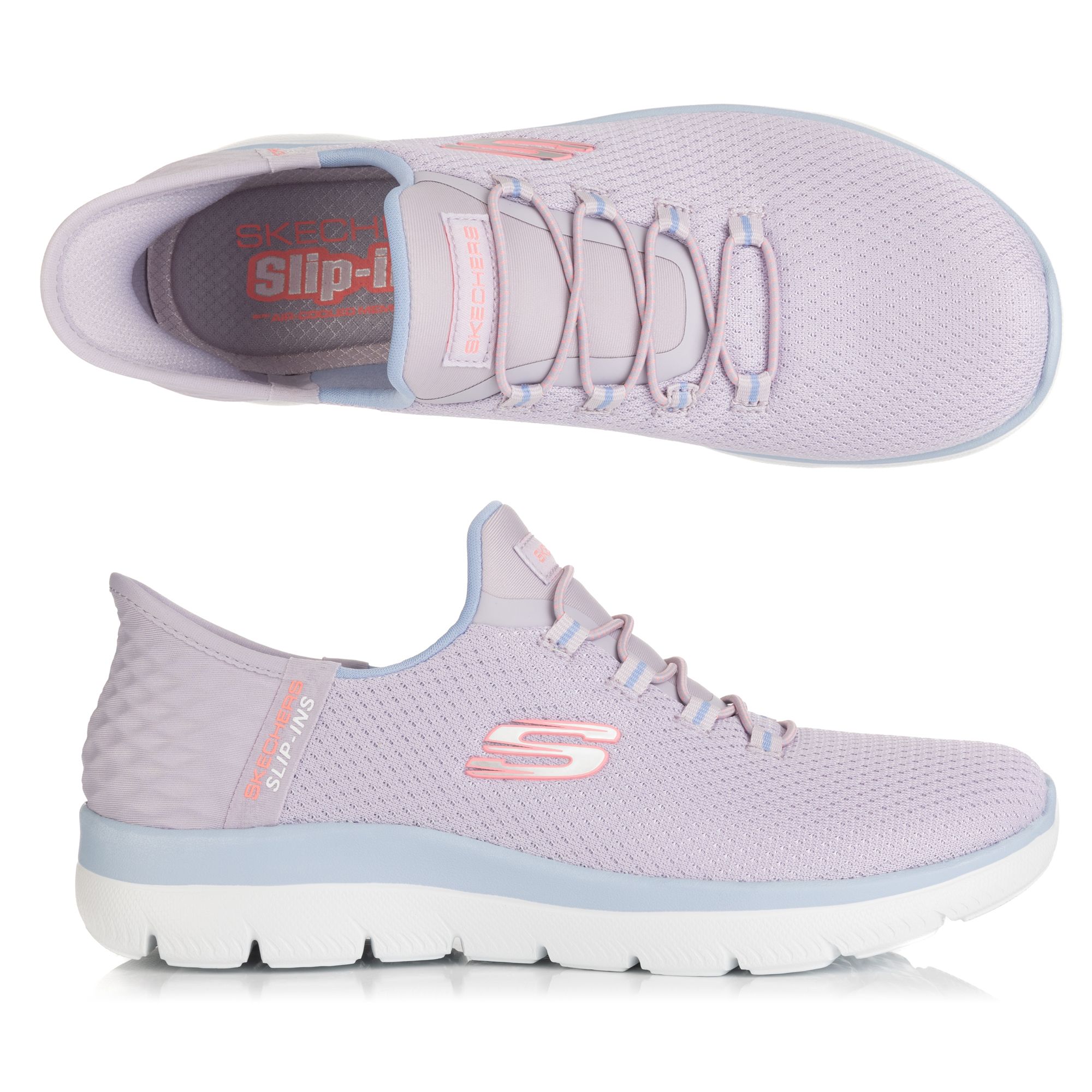SKECHERS Damen-Sneaker Summits Diamond Bungee Schnürung Hands Free Slip-ins™
