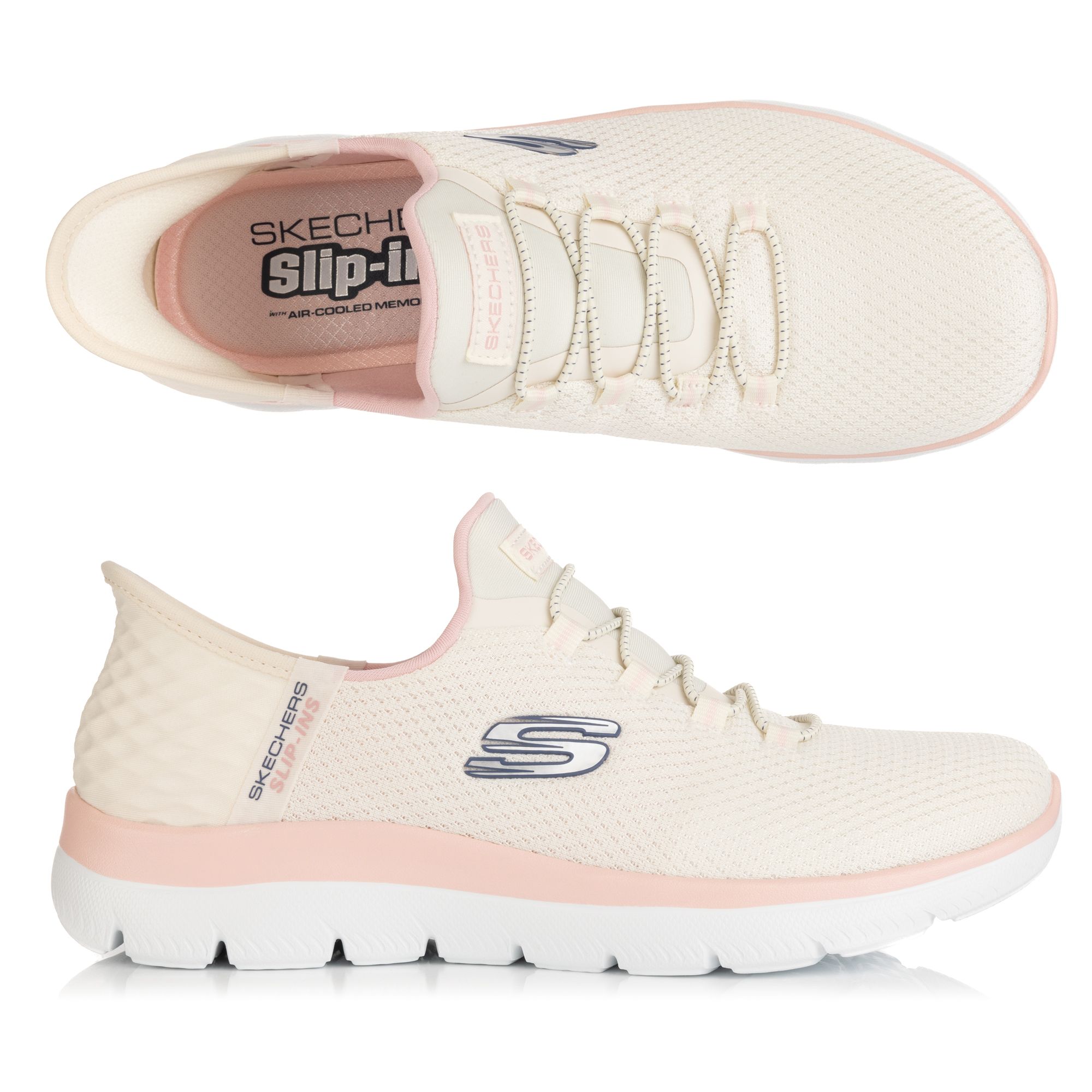 SKECHERS Damen-Sneaker Summits Diamond Bungee Schnürung Hands Free Slip-ins™