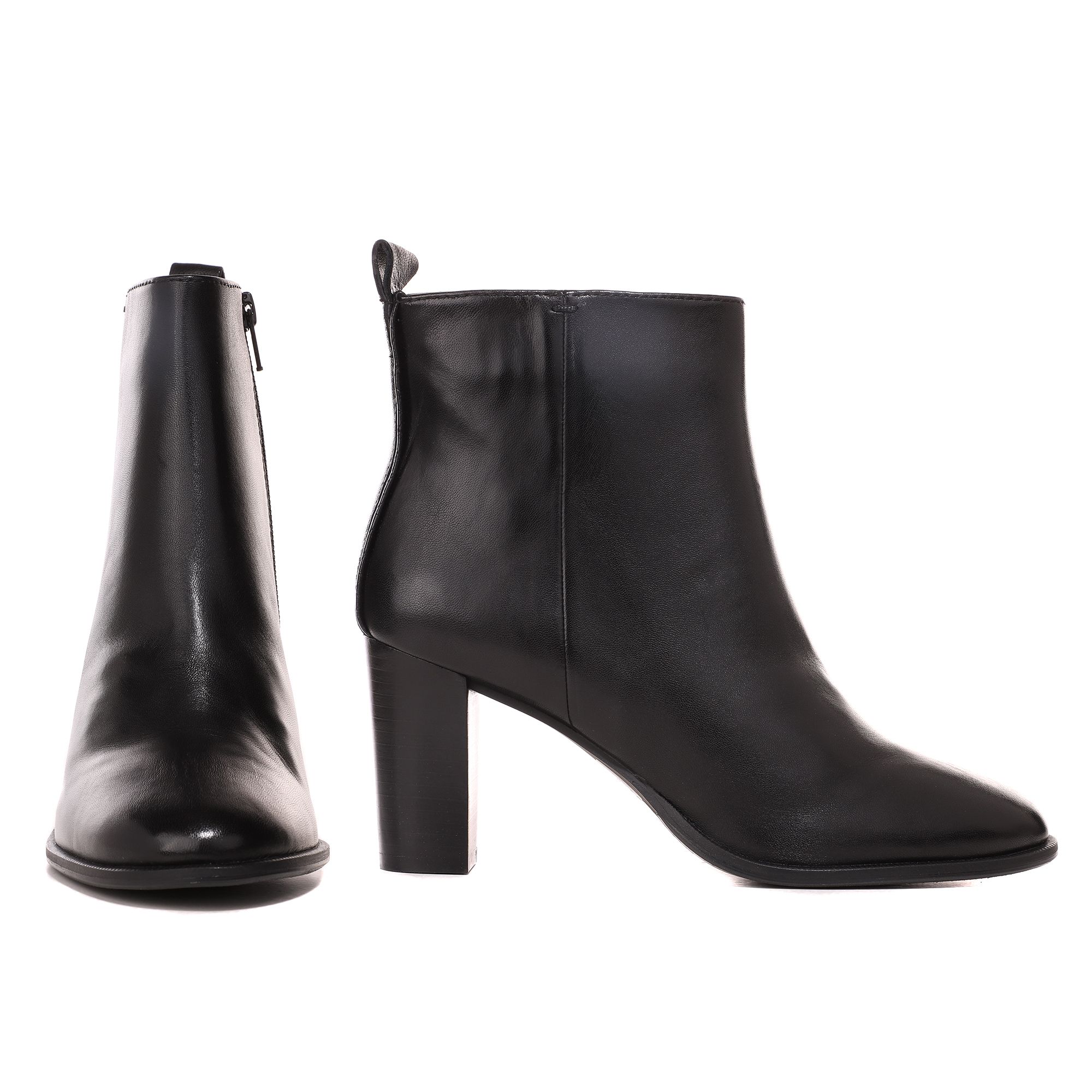 VIA MILANO Damen-Stiefelette Schlangendetail echt Leder Absatz 7cm