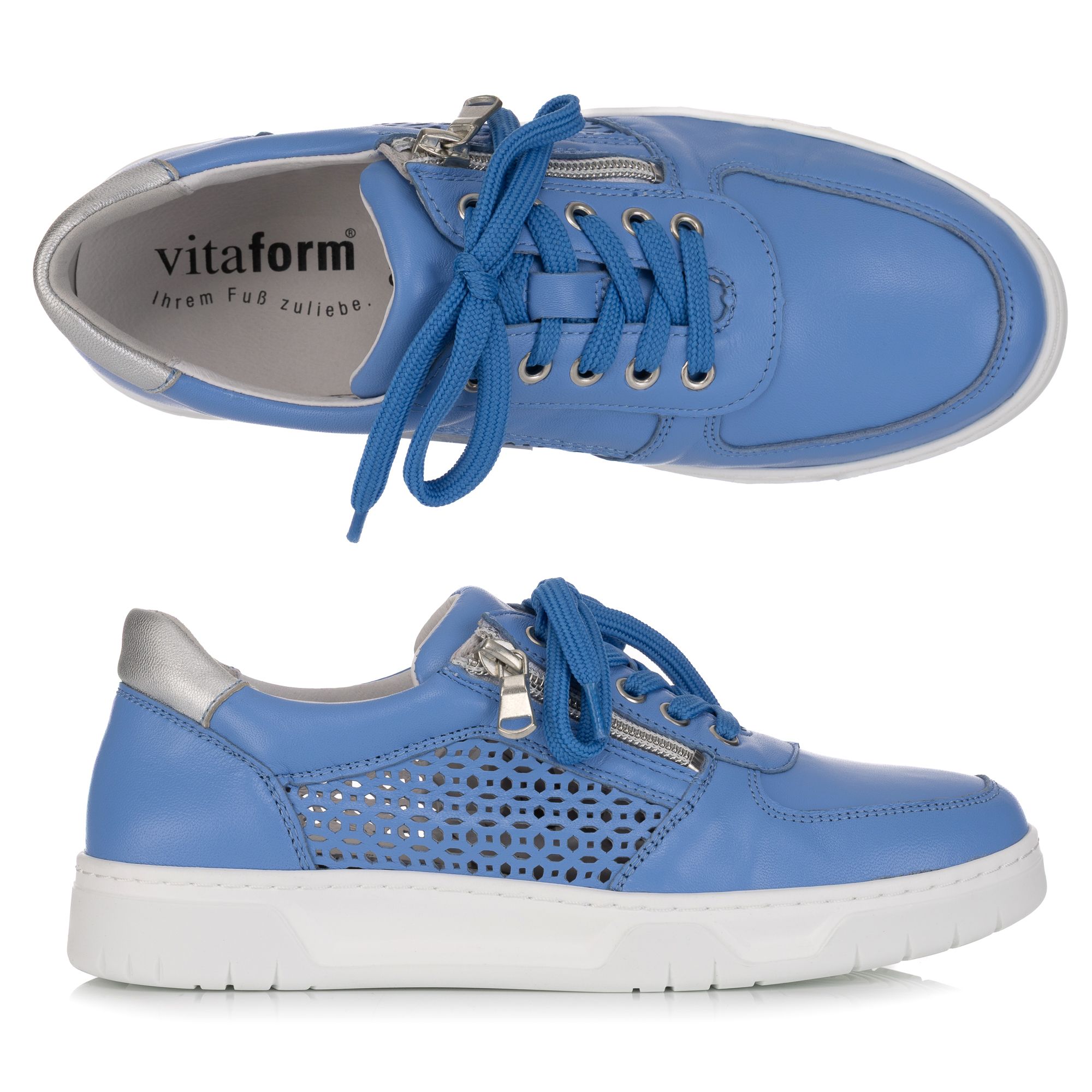 VITAFORM Damen-Sneaker Softnappa seitl. Reißverschluss überzogenes Fußbett