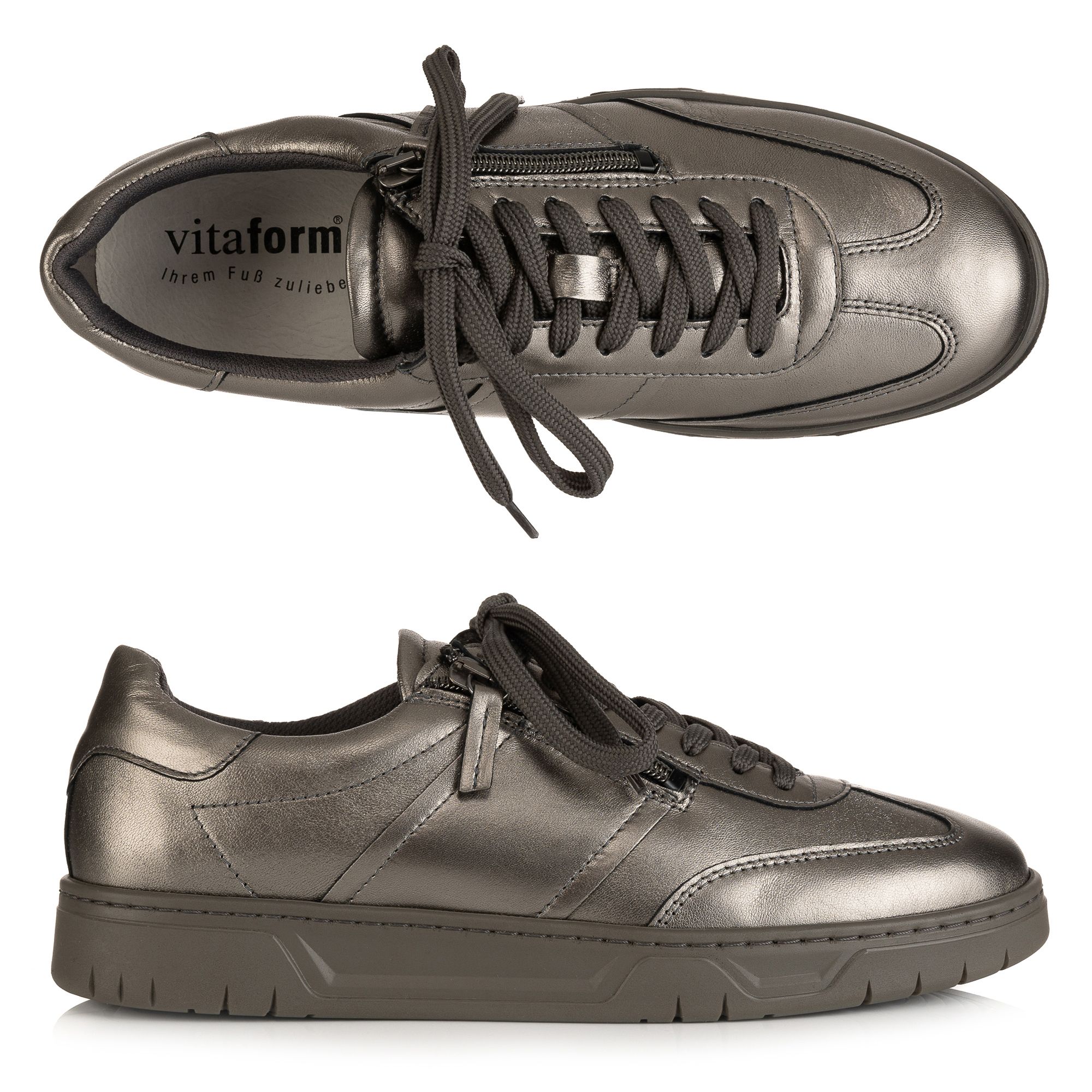 VITAFORM Damen-Sneaker Nappaleder seitl. Reißverschluss Sohle Marla