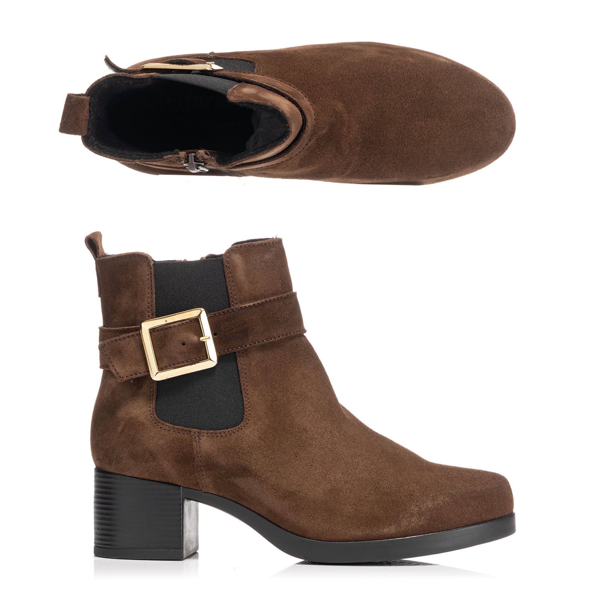 VITAFORM Damen-Stiefelette Veloursleder Chelsea-Look Sohle Luisa