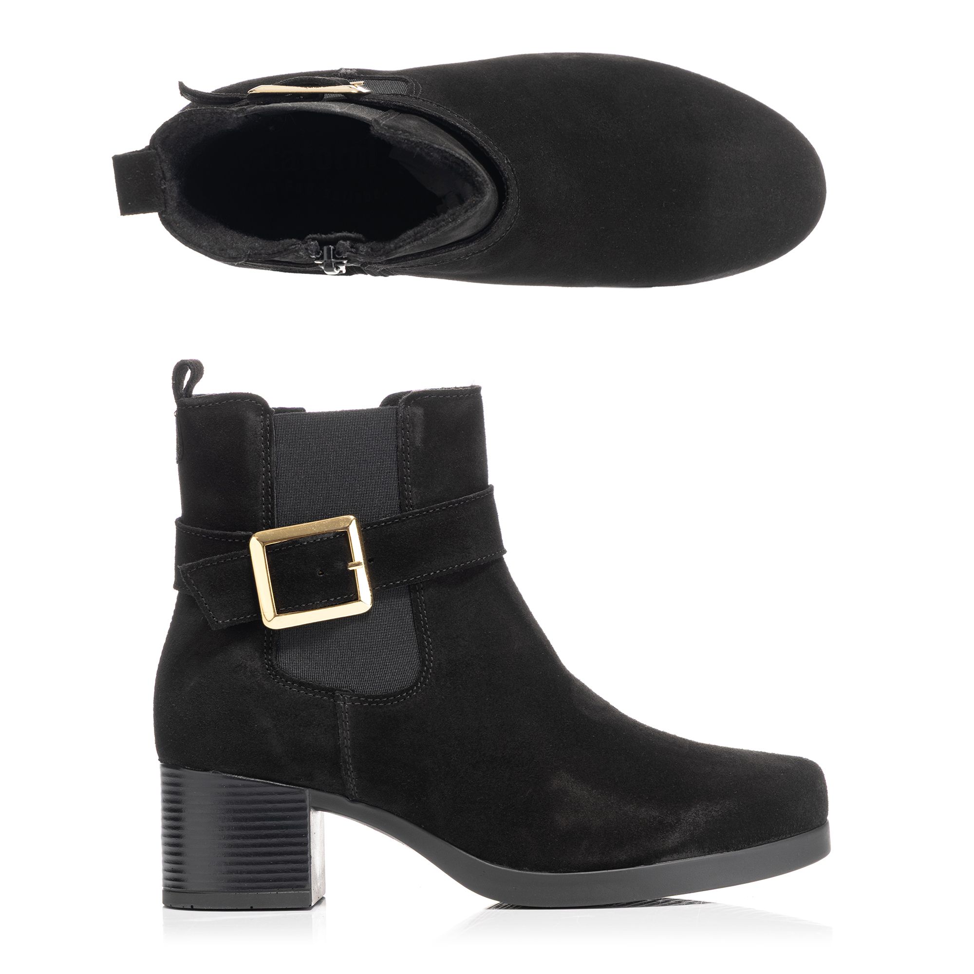 VITAFORM Damen-Stiefelette Veloursleder Chelsea-Look Sohle Luisa