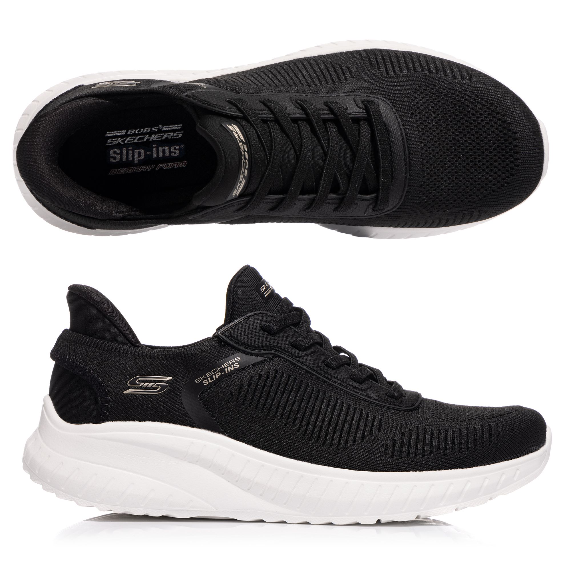 SKECHERS Damen-Slipper Bobs Squad Chaos Strick Hands Free Slip-ins®