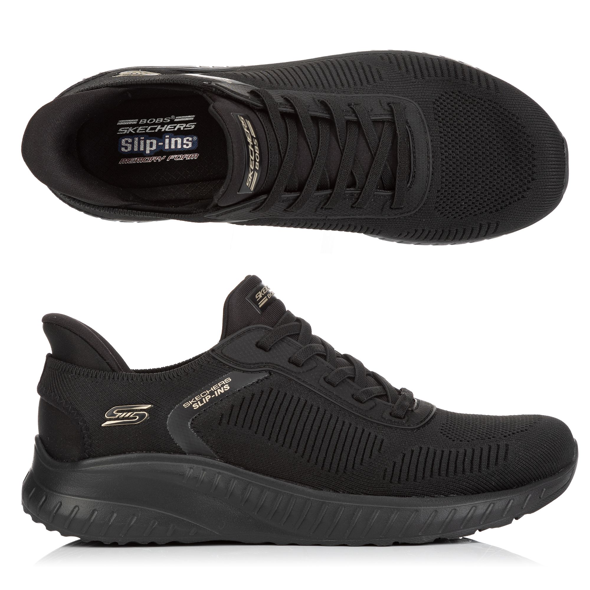 SKECHERS Damen-Slipper Bobs Squad Chaos Strick Hands Free Slip-ins®