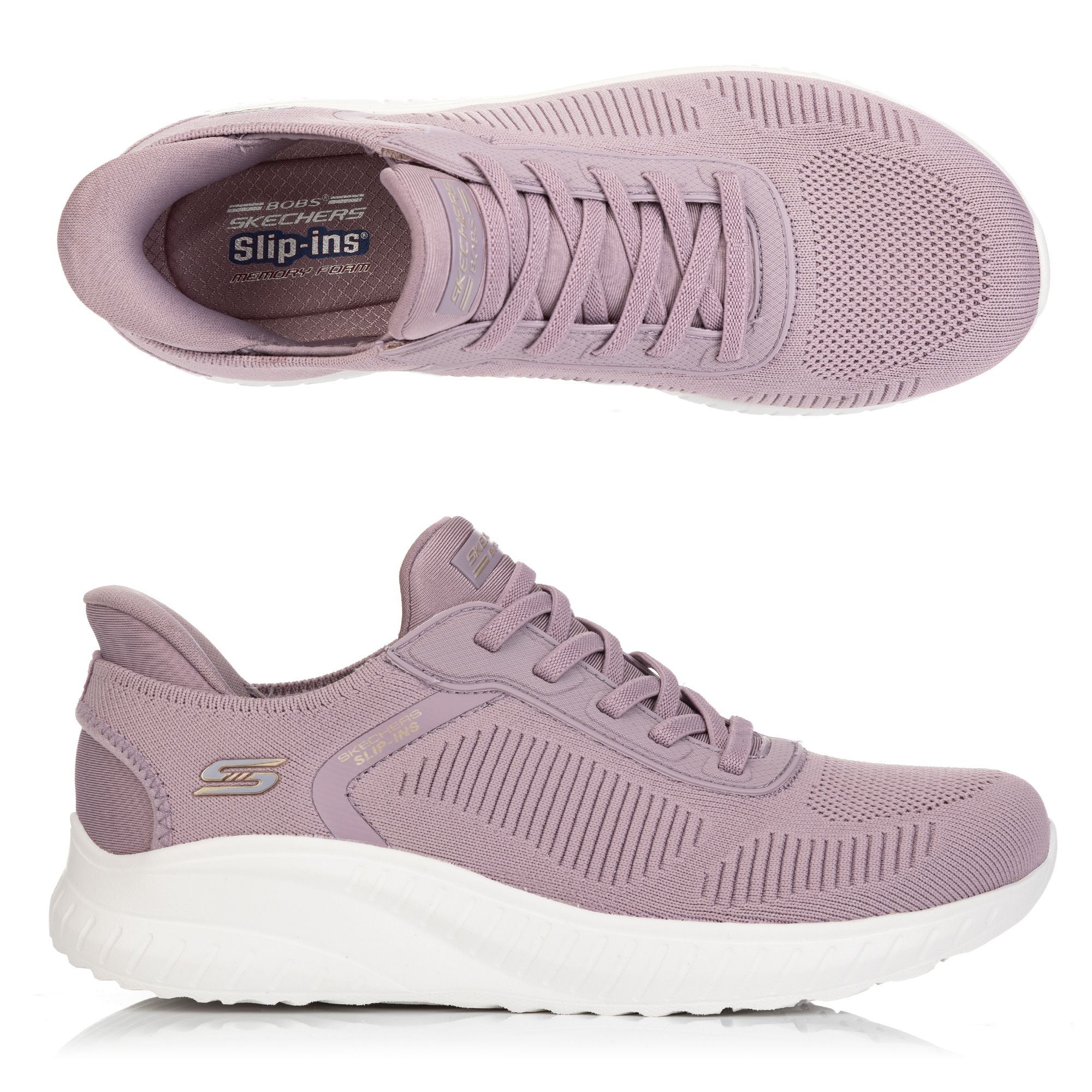 SKECHERS Damen-Slipper Bobs Squad Chaos Strick Hands Free Slip-ins®