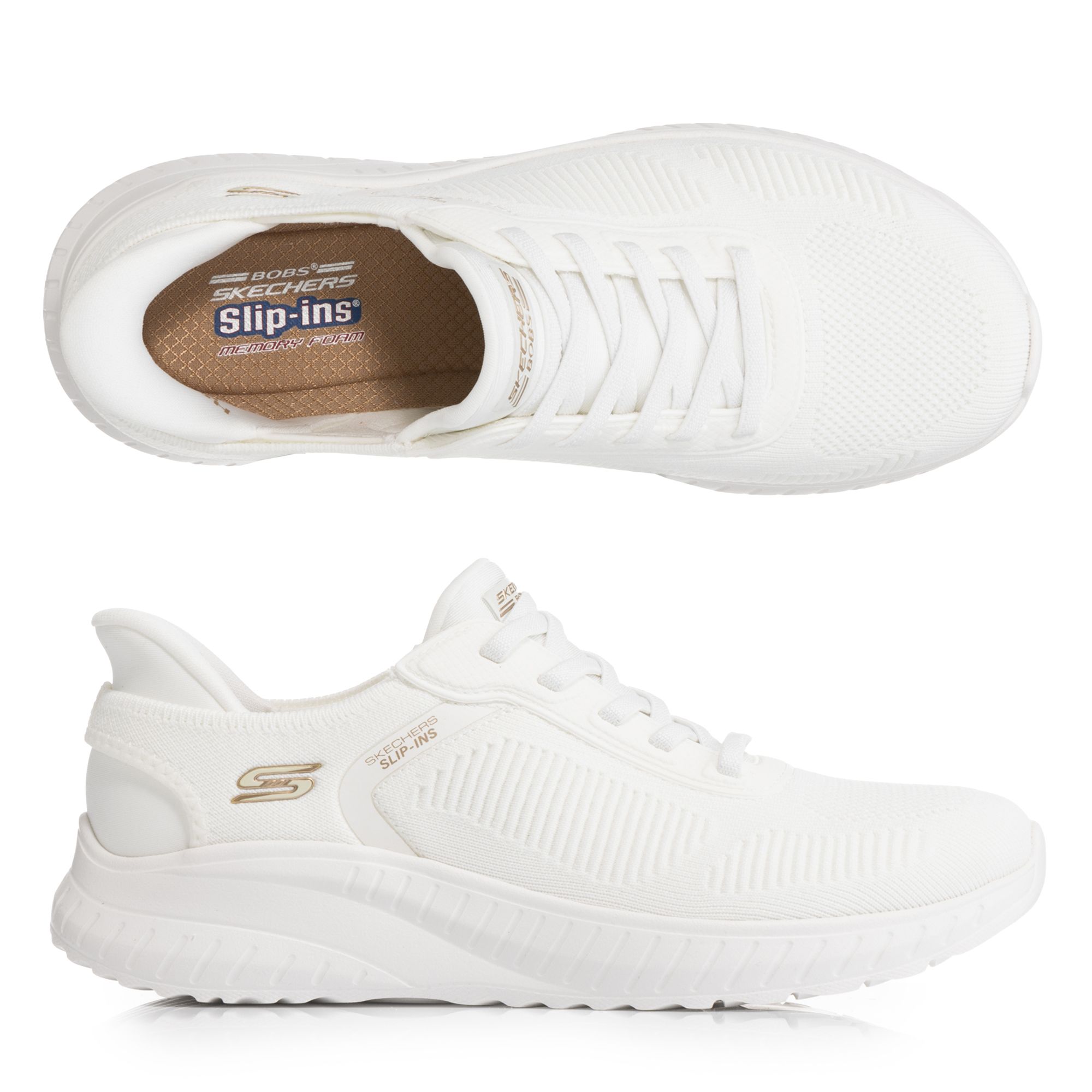 SKECHERS Damen-Slipper Bobs Squad Chaos Strick Hands Free Slip-ins®