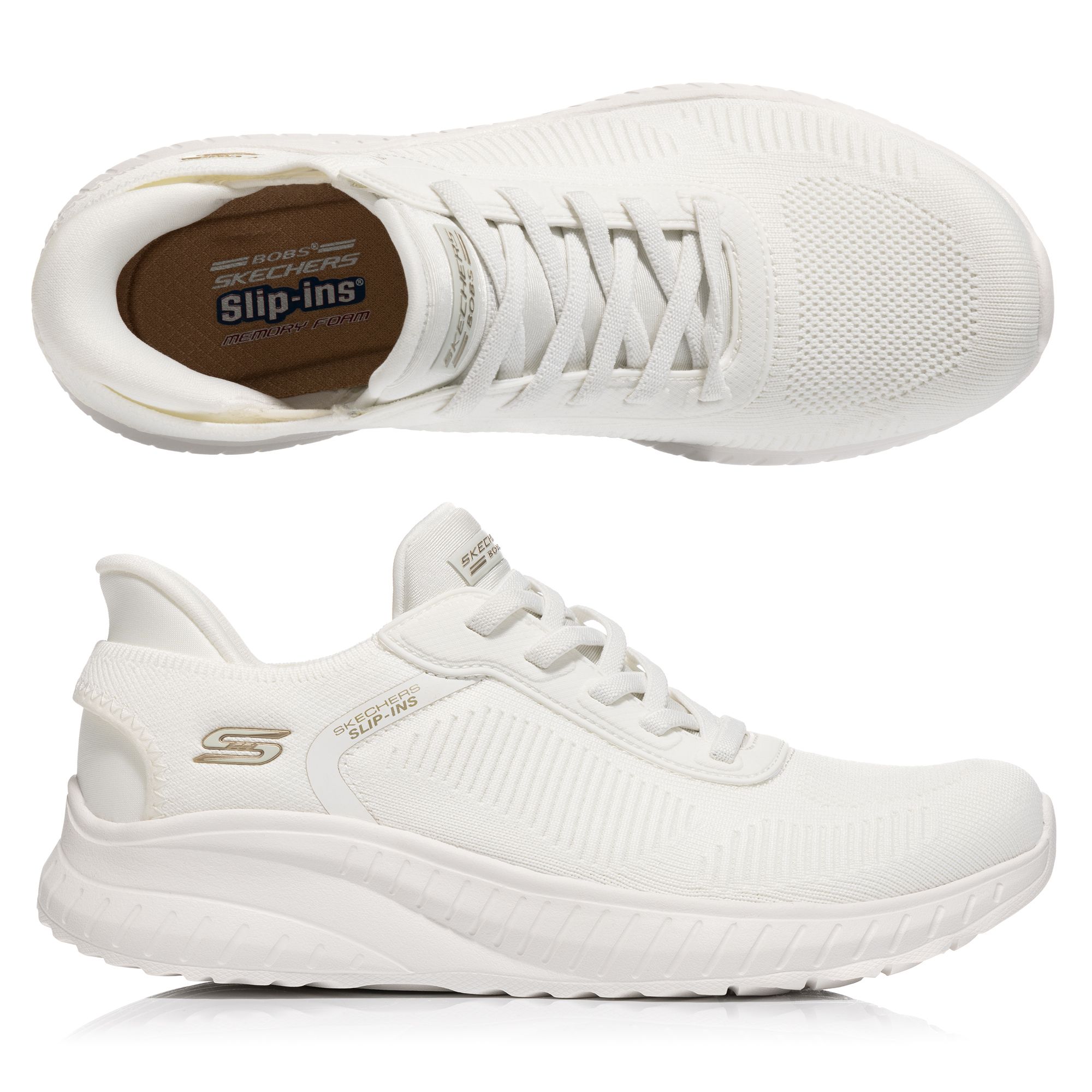 SKECHERS Damen-Slipper Bobs Squad Chaos Strick Hands Free Slip-ins®