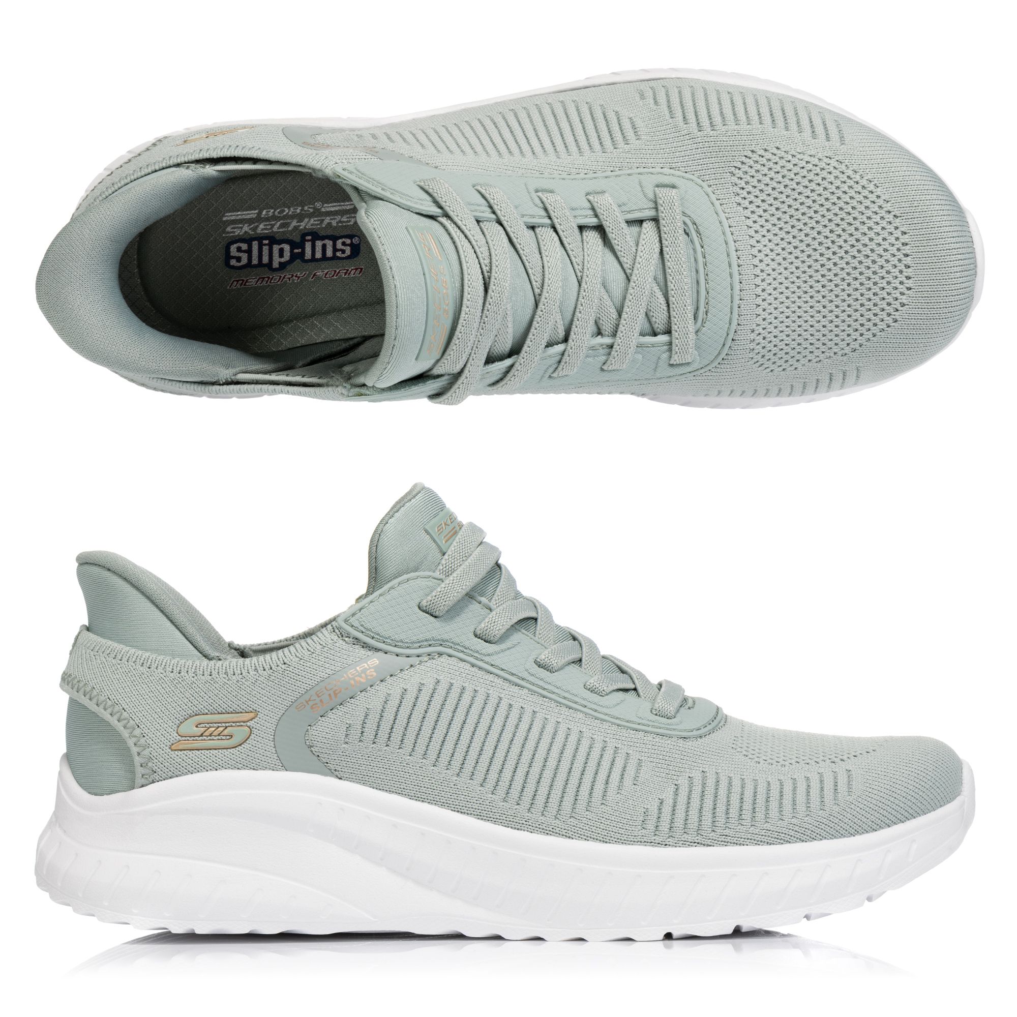 SKECHERS Damen-Slipper Bobs Squad Chaos Strick Hands Free Slip-ins®