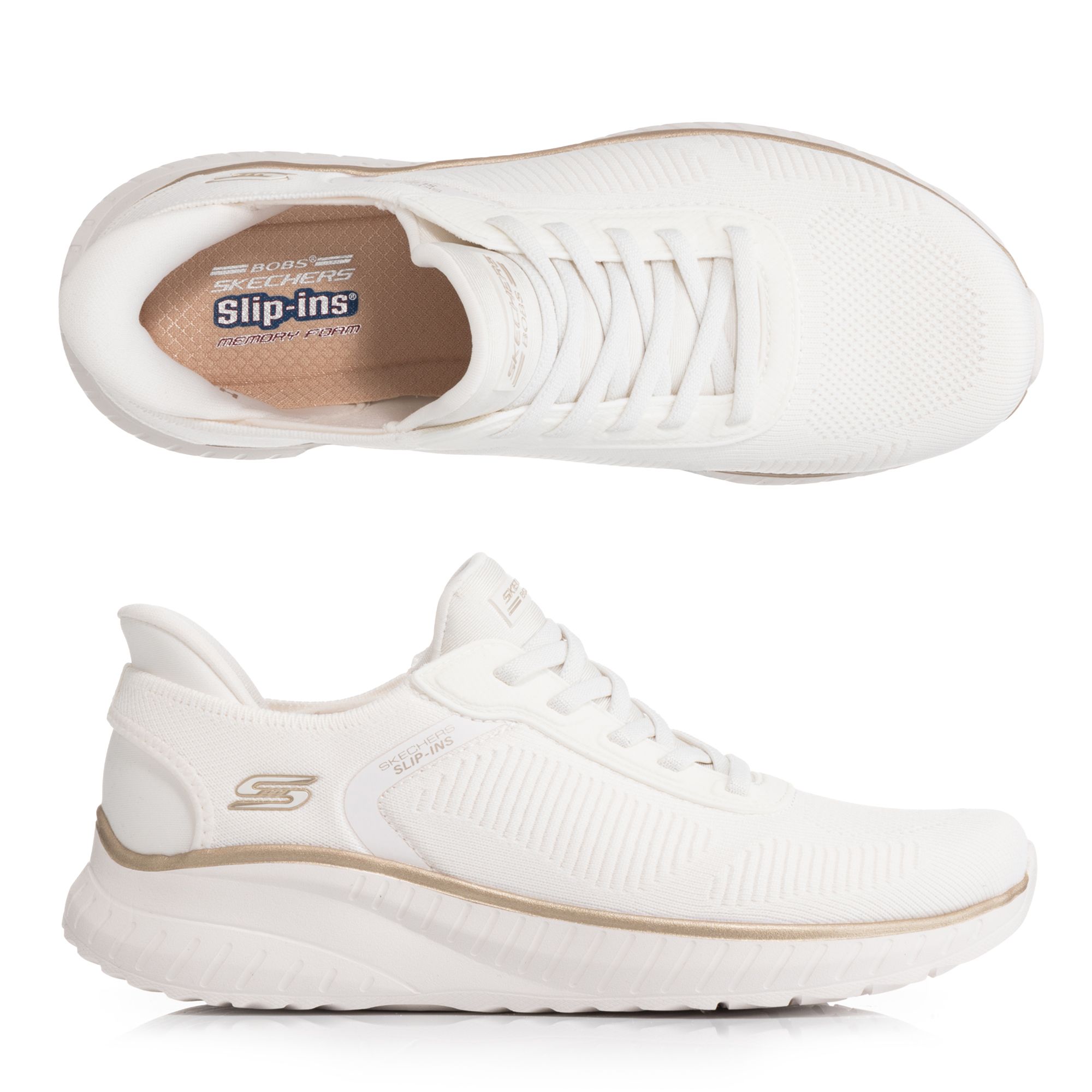 SKECHERS Damen-Slipper Bobs Squad Chaos Strick Hands Free Slip-ins®