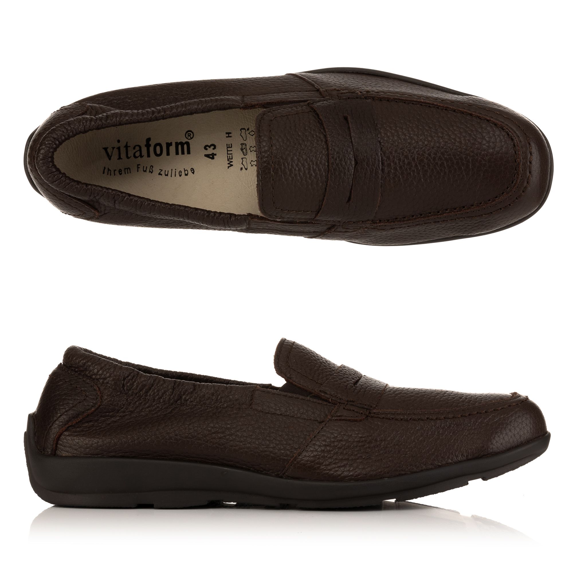VITAFORM Herren-Mokassin Hirschleder Shock-Absorber Sohle Heiko