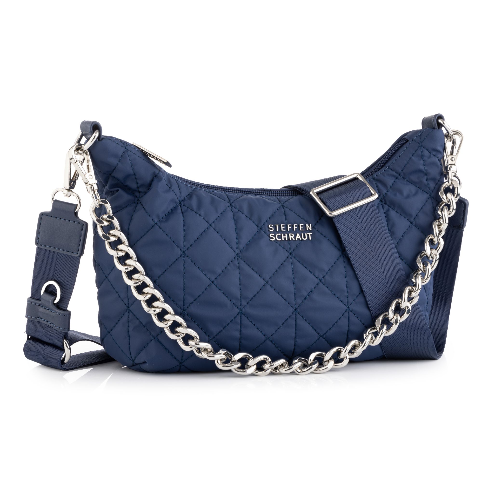 STEFFEN SCHRAUT Umhängetasche Nylon gesteppt abn. Kettenriemen verstellbarer Gurt