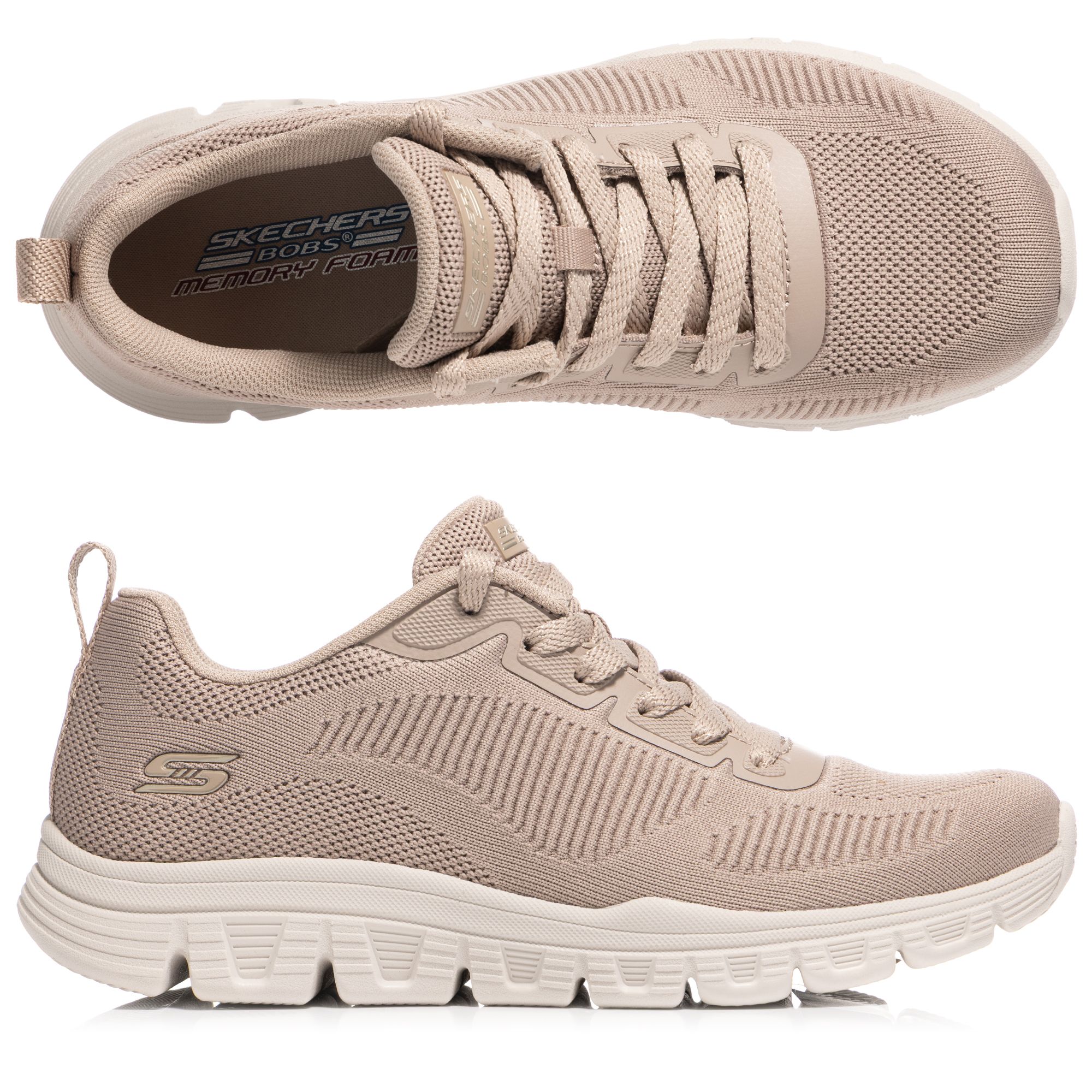 SKECHERS Damen-Sneaker Bobs B Lite Strick Memory Foam