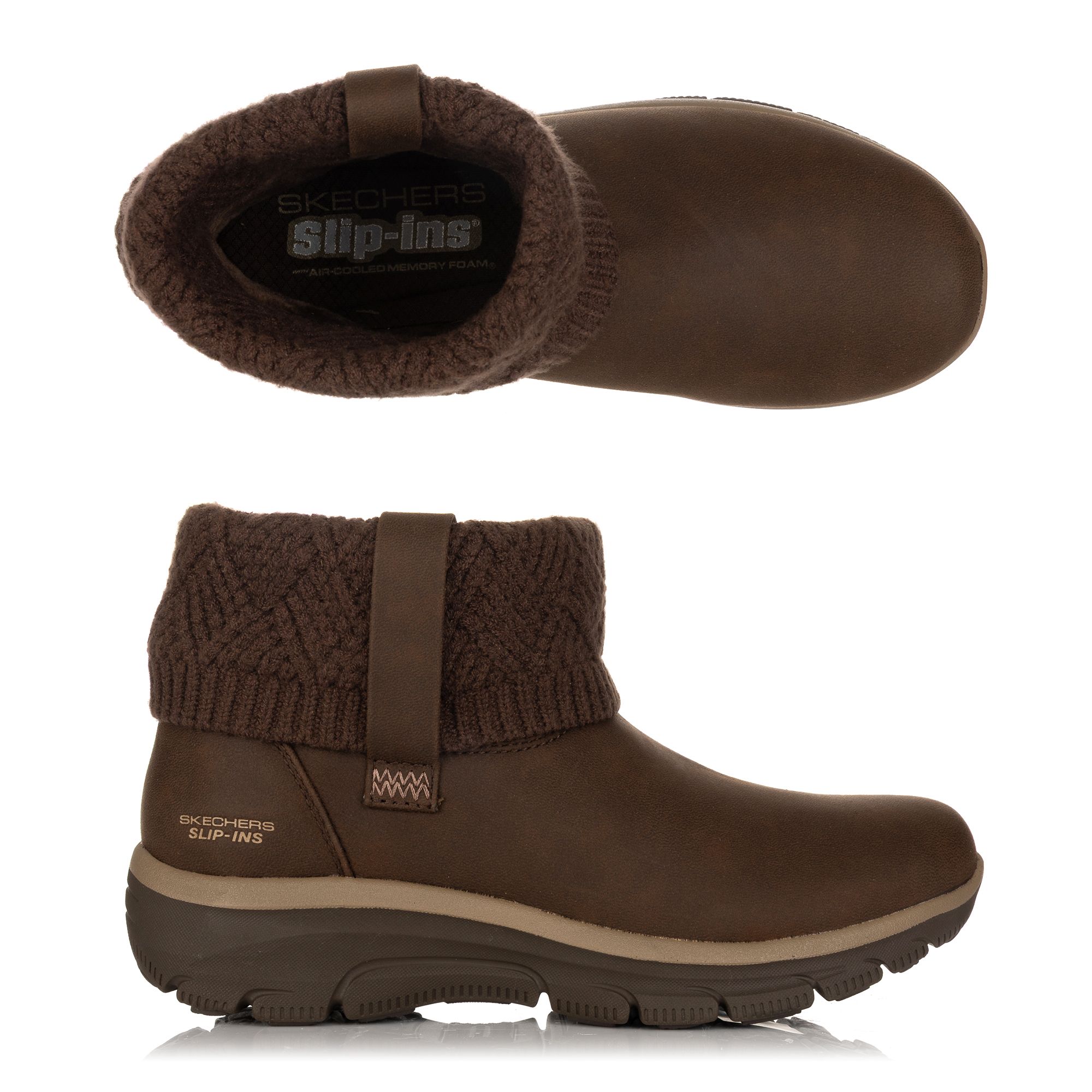 SKECHERS Damen-Stiefelette Easy Going Cozy Habit Materialmix Hands Free Slip-ins®