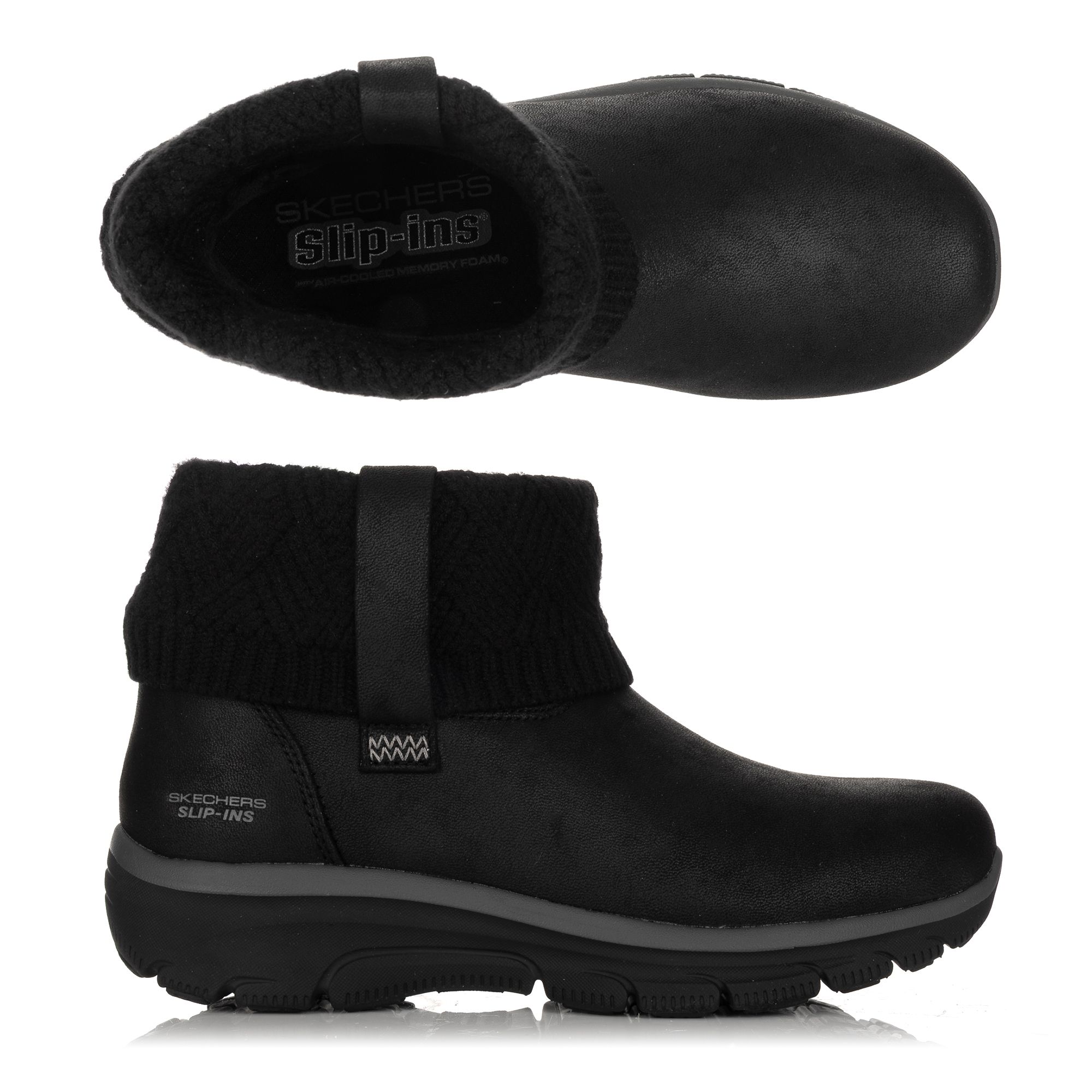 SKECHERS Damen-Stiefelette Easy Going Cozy Habit Materialmix Hands Free Slip-ins®
