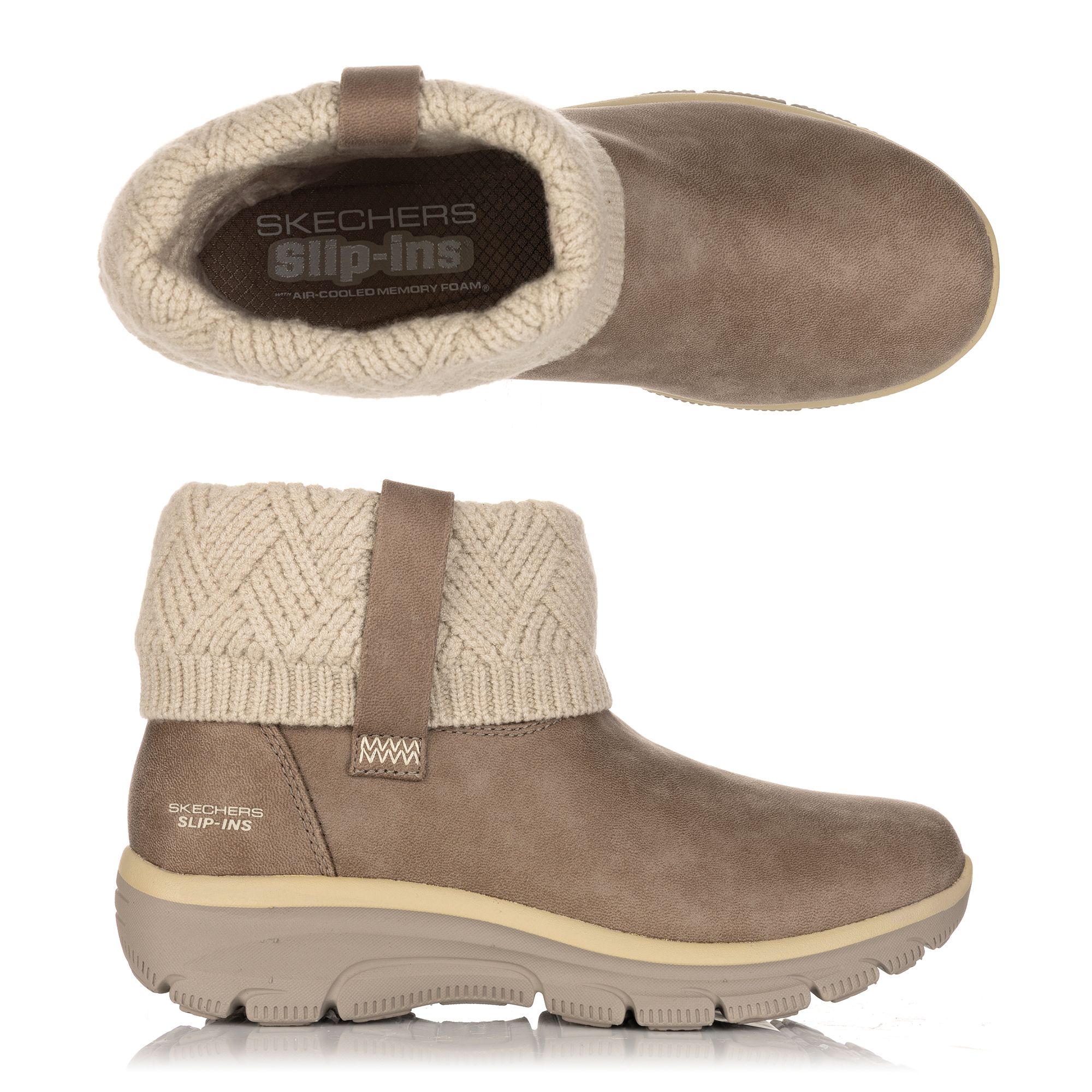 SKECHERS Damen-Stiefelette Easy Going Cozy Habit Materialmix Hands Free Slip-ins®