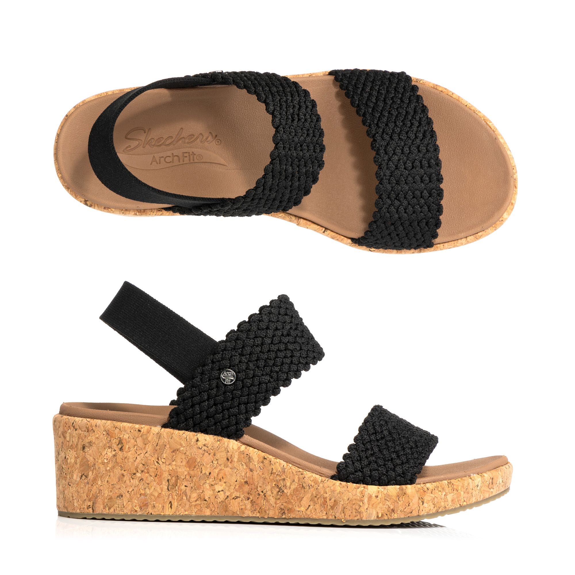 SKECHERS Damen-Sandale Arch Fit Beverlee Strick Arch Fit®-Fußbett