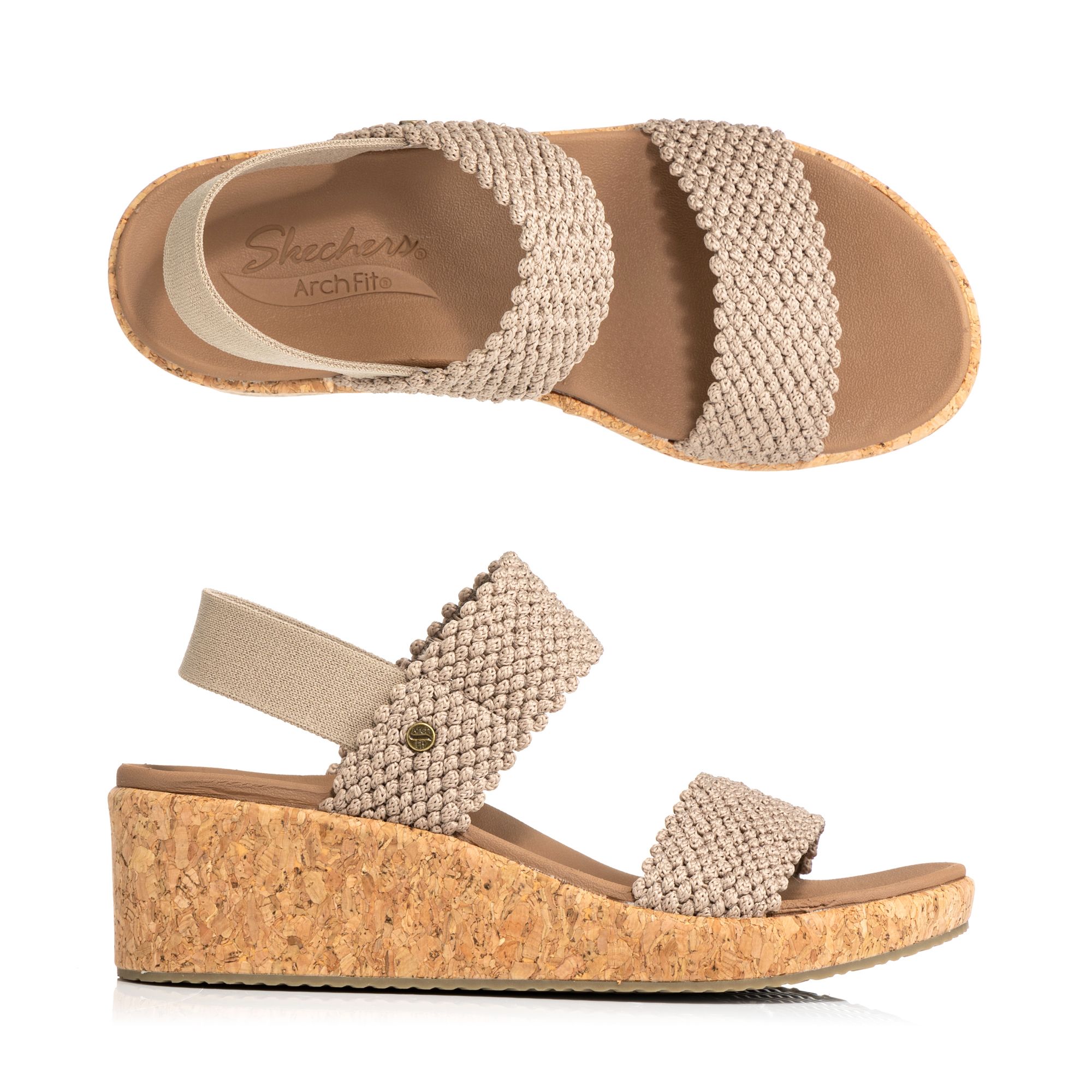 SKECHERS Damen-Sandale Arch Fit Beverlee Strick Arch Fit®-Fußbett