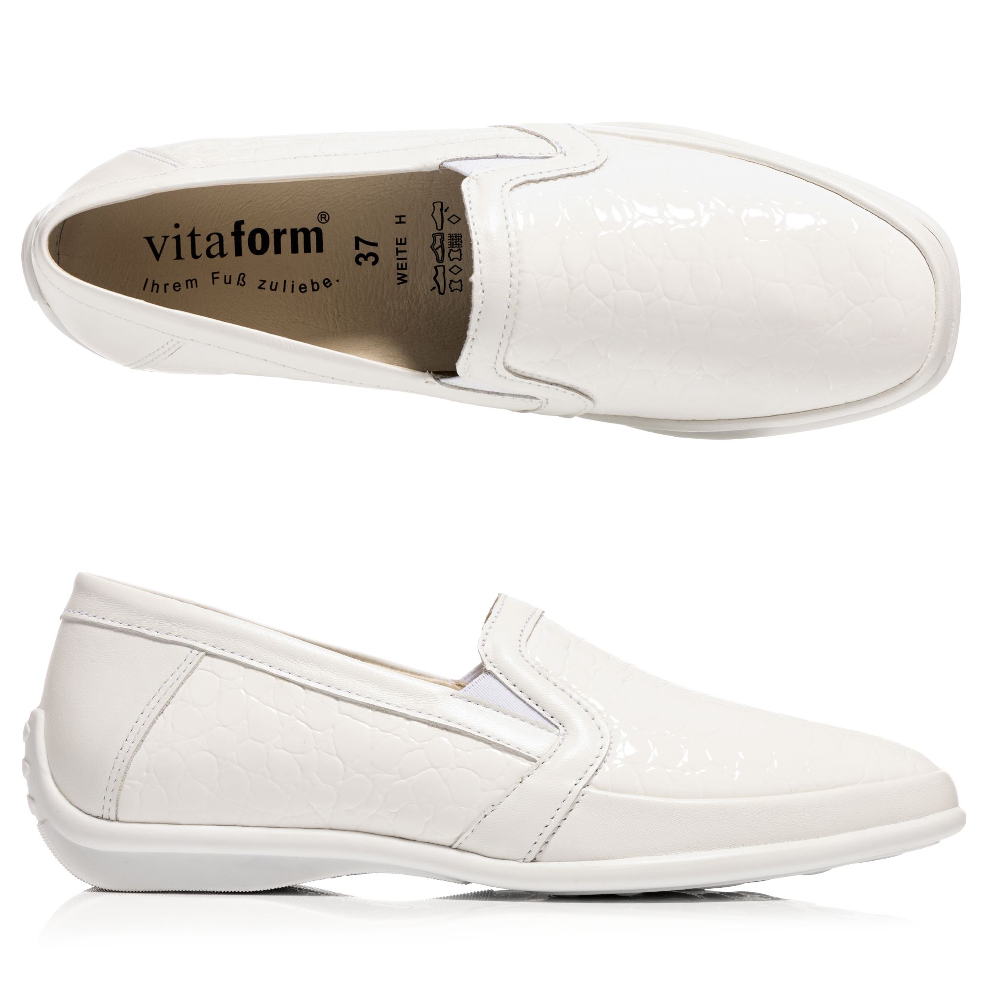 VITAFORM Damen- Slipper Leder/ Stretch Struktur- Optik Sohle Hanne