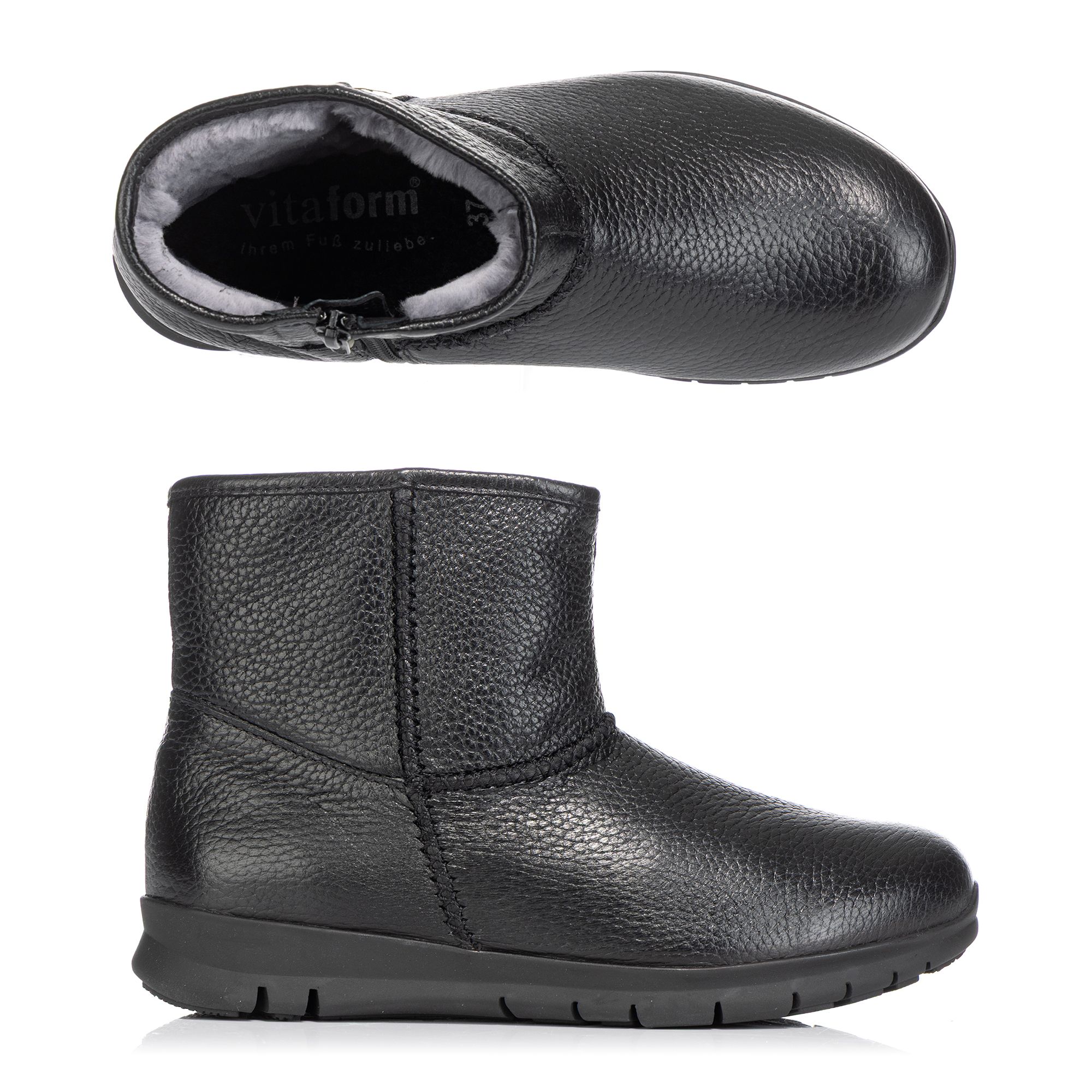 VITAFORM Damen-Stiefelette Hirschleder Lammfellfußbett Free Run Sohle