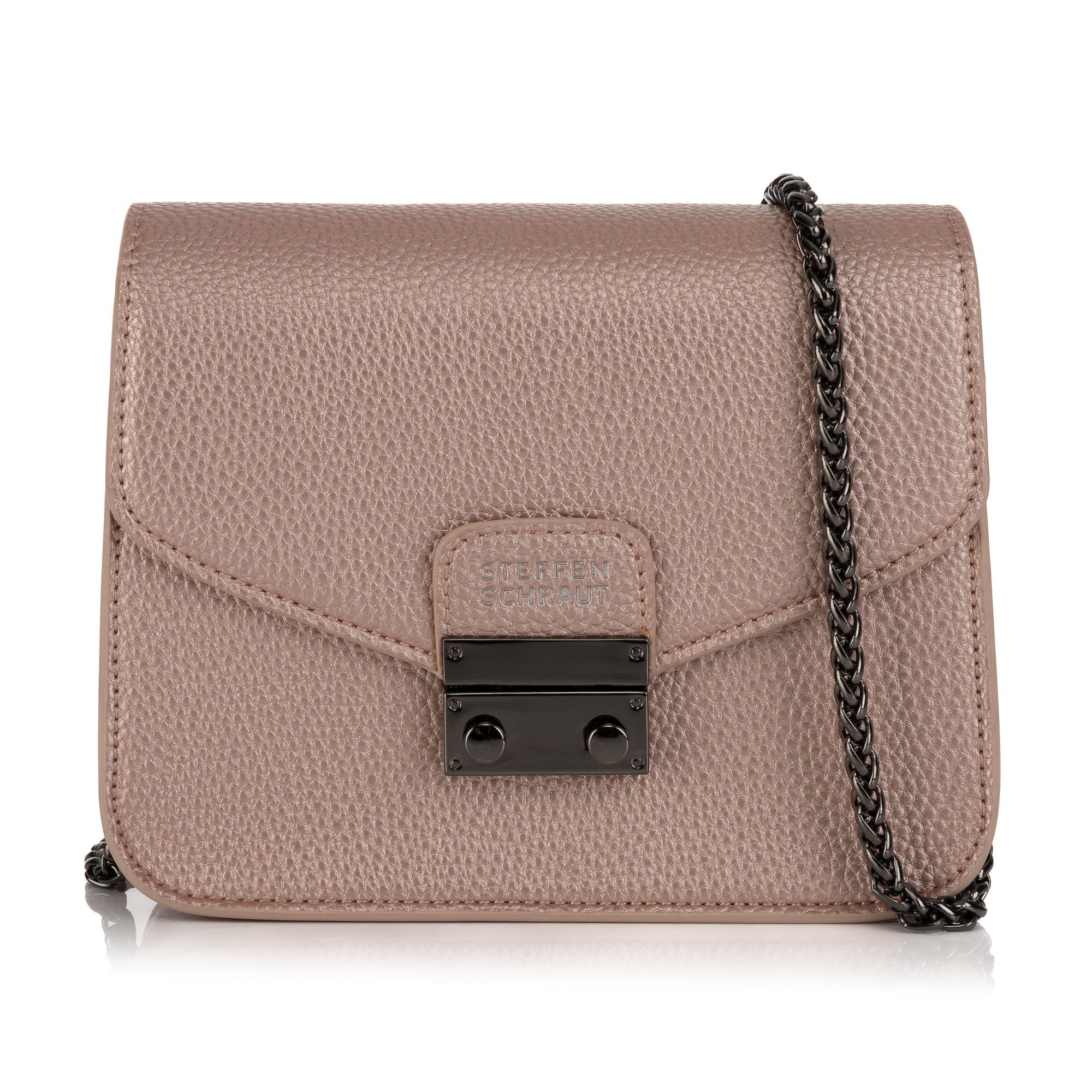 STEFFEN SCHRAUT Damen- Umhängetasche Ketten-Trageriemen div. Fächer Metallic-Optik