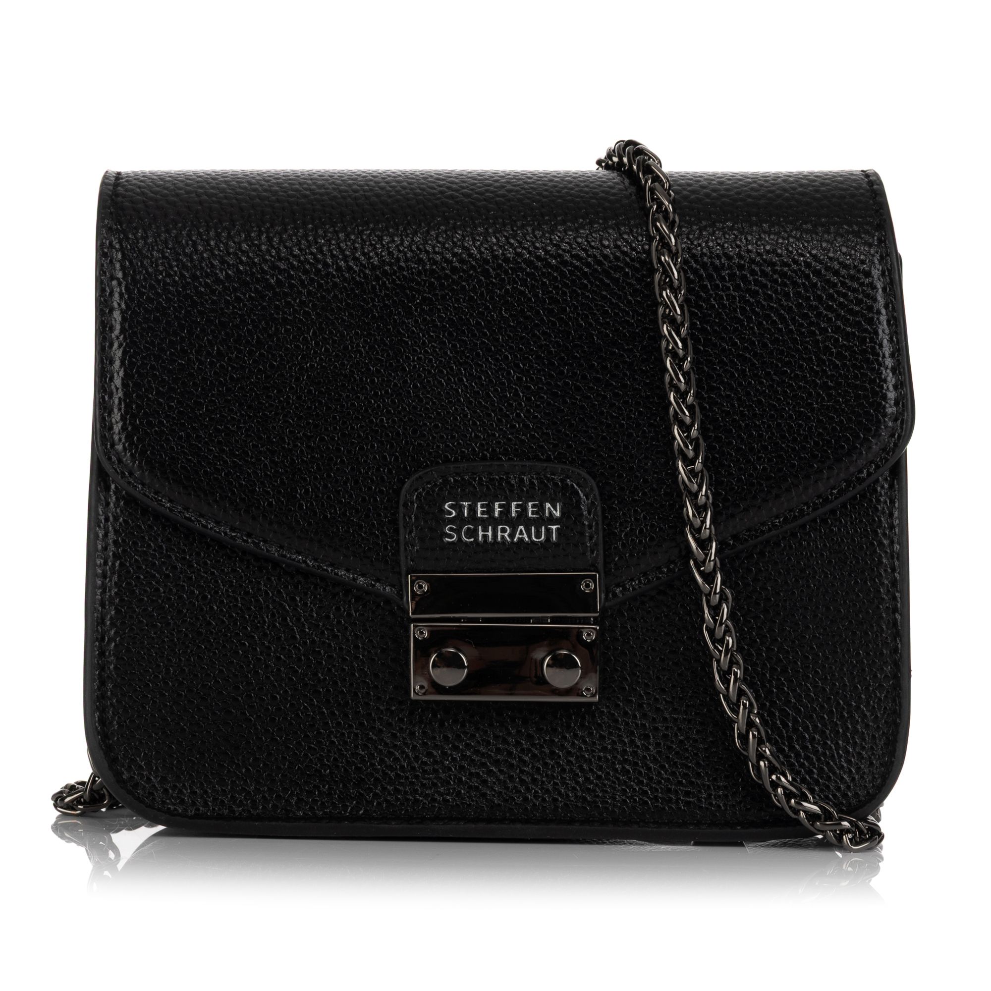 STEFFEN SCHRAUT Damen- Umhängetasche Ketten-Trageriemen div. Fächer Metallic-Optik