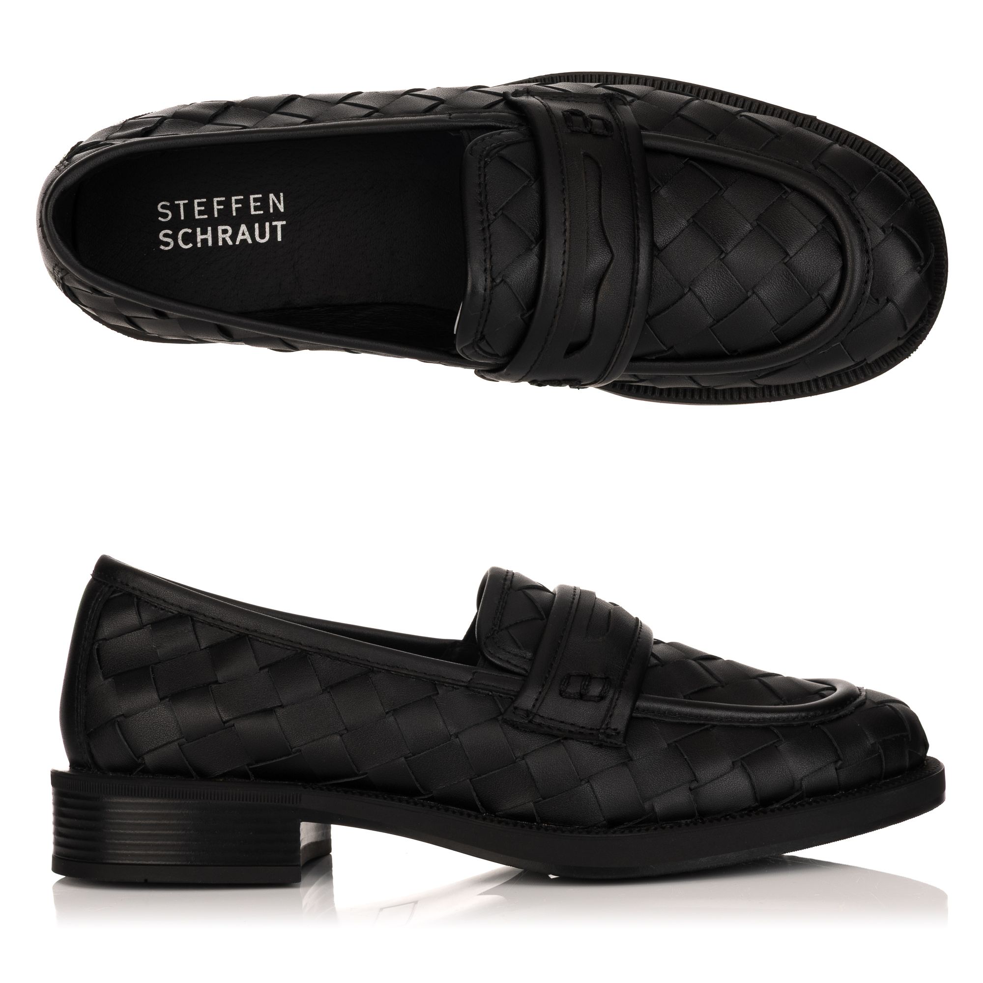 STEFFEN SCHRAUT Damen-Loafer Echtleder geflochten Absatzhöhe ca. 3,0cm