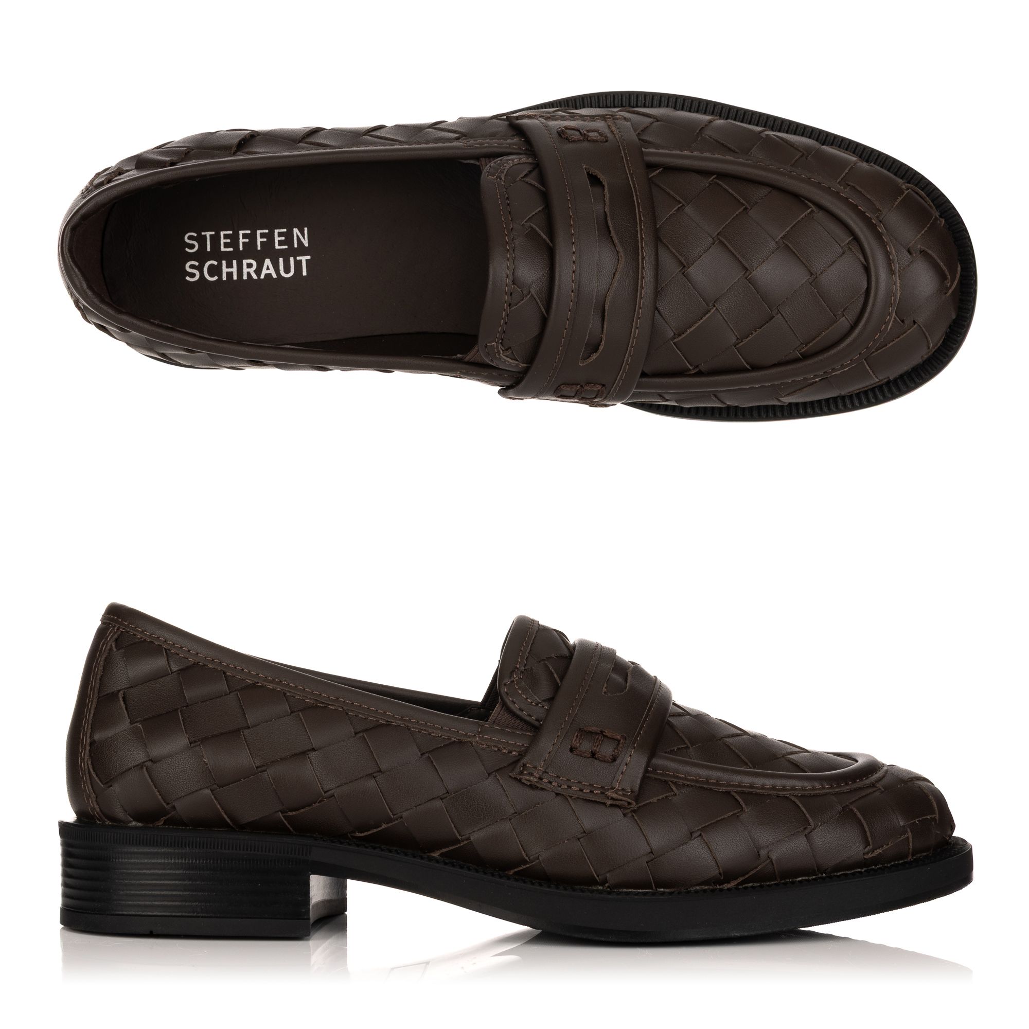 STEFFEN SCHRAUT Damen-Loafer Echtleder geflochten Absatzhöhe ca. 3,0cm