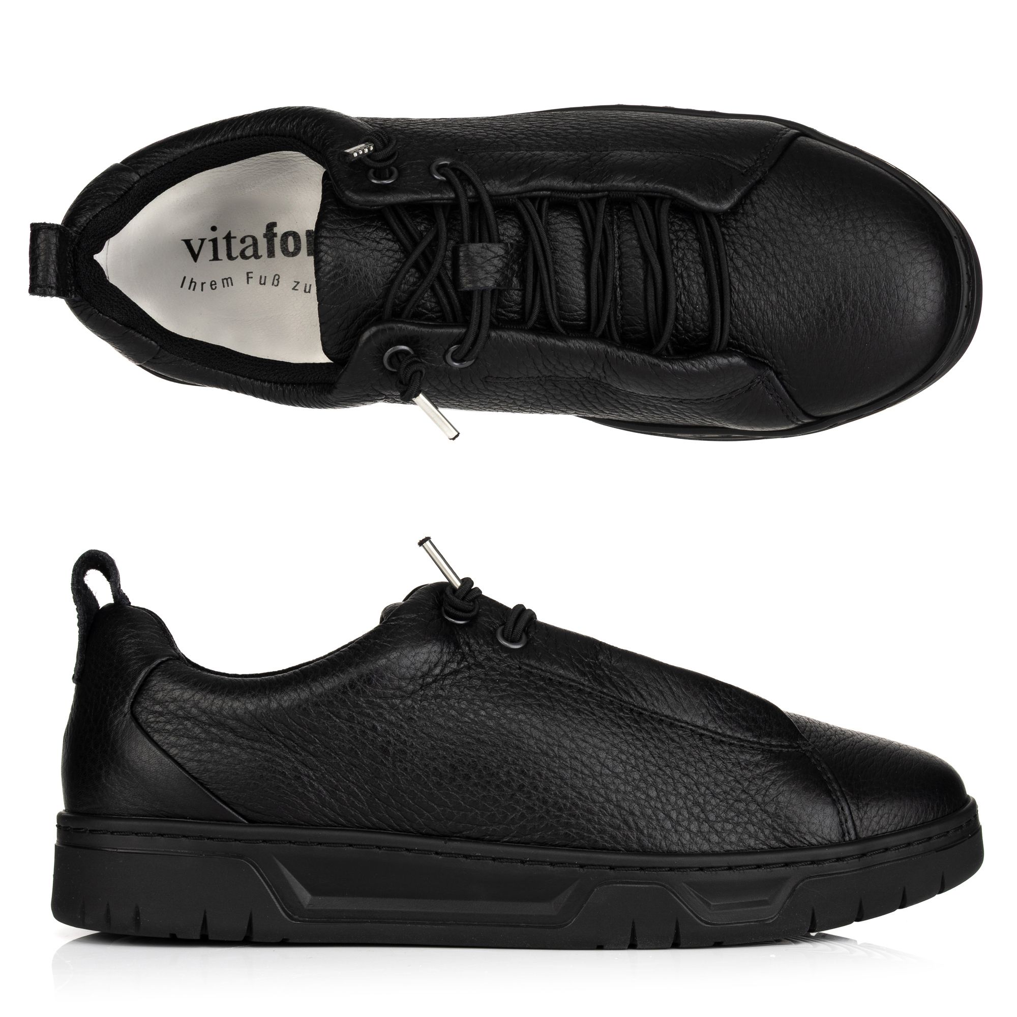 VITAFORM Damen- Sneaker Hirschleder Bungee- Schnürung Sohle Marla