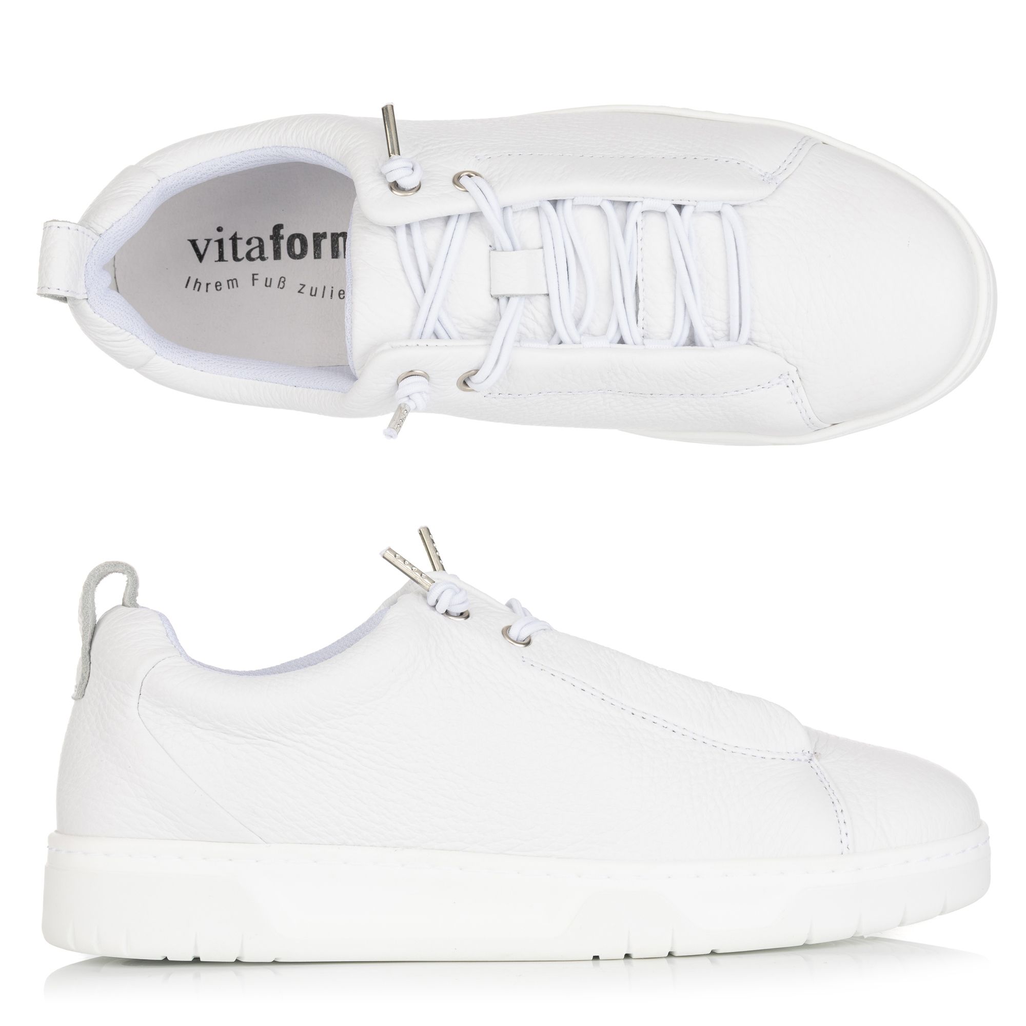 VITAFORM Damen- Sneaker Hirschleder Bungee- Schnürung Sohle Marla