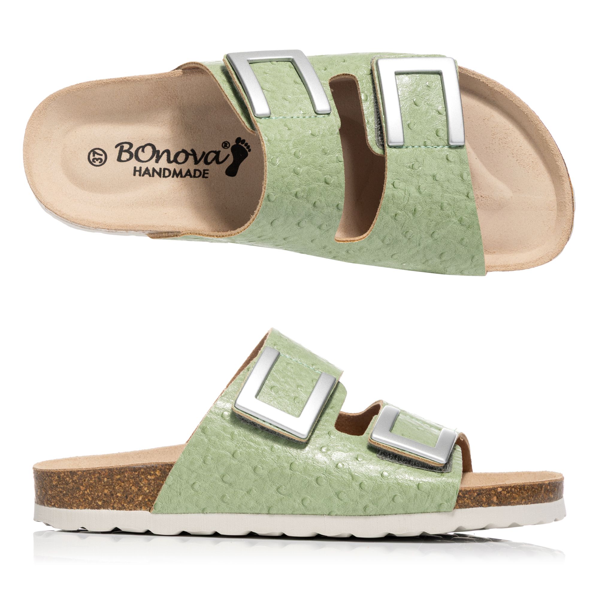 BONOVA Damen-Pantolette Sopdot Klettverschluss Super-Soft-Fußbett