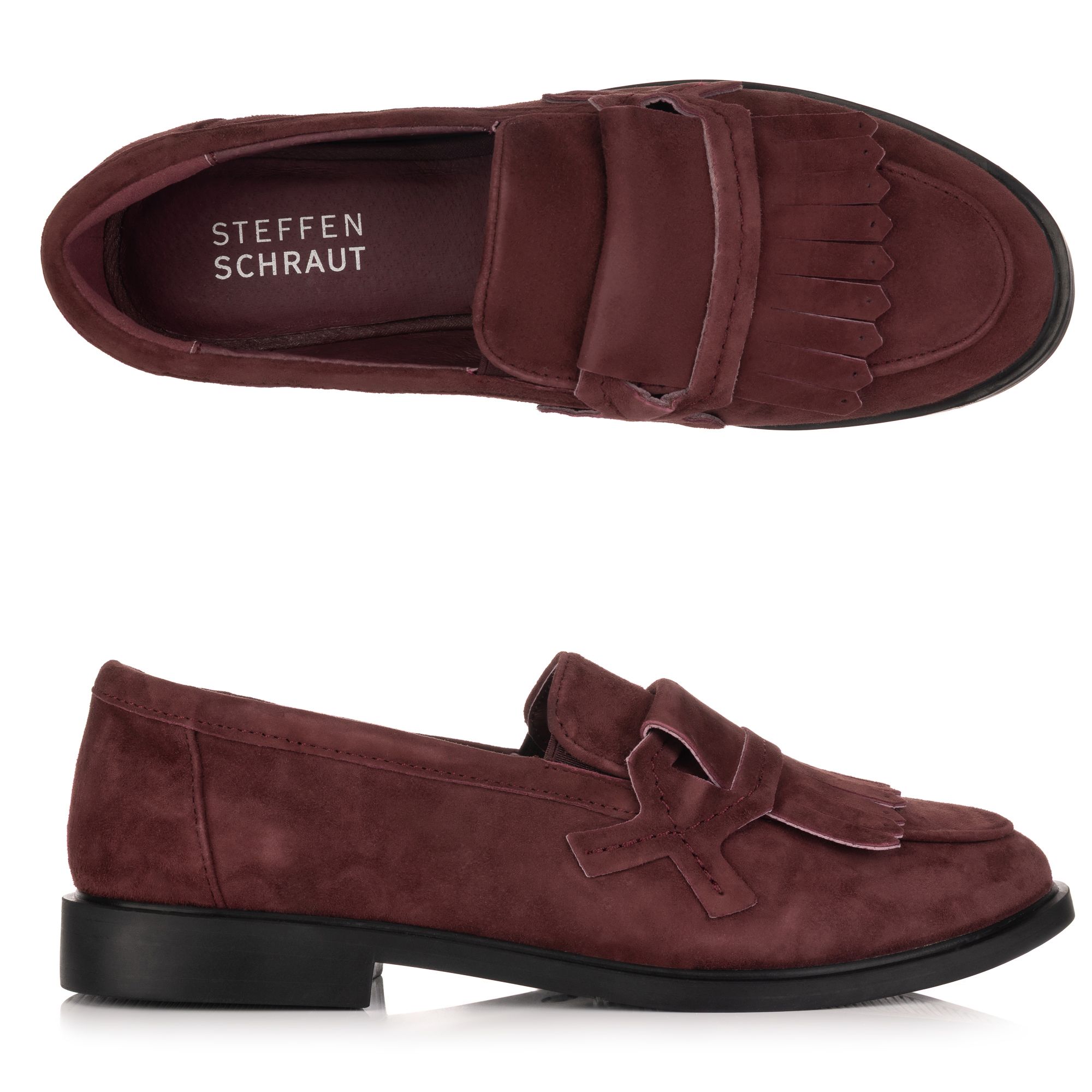 STEFFEN SCHRAUT Damen-Loafer Veloursleder Fransen Absatzhöhe ca. 2,0cm