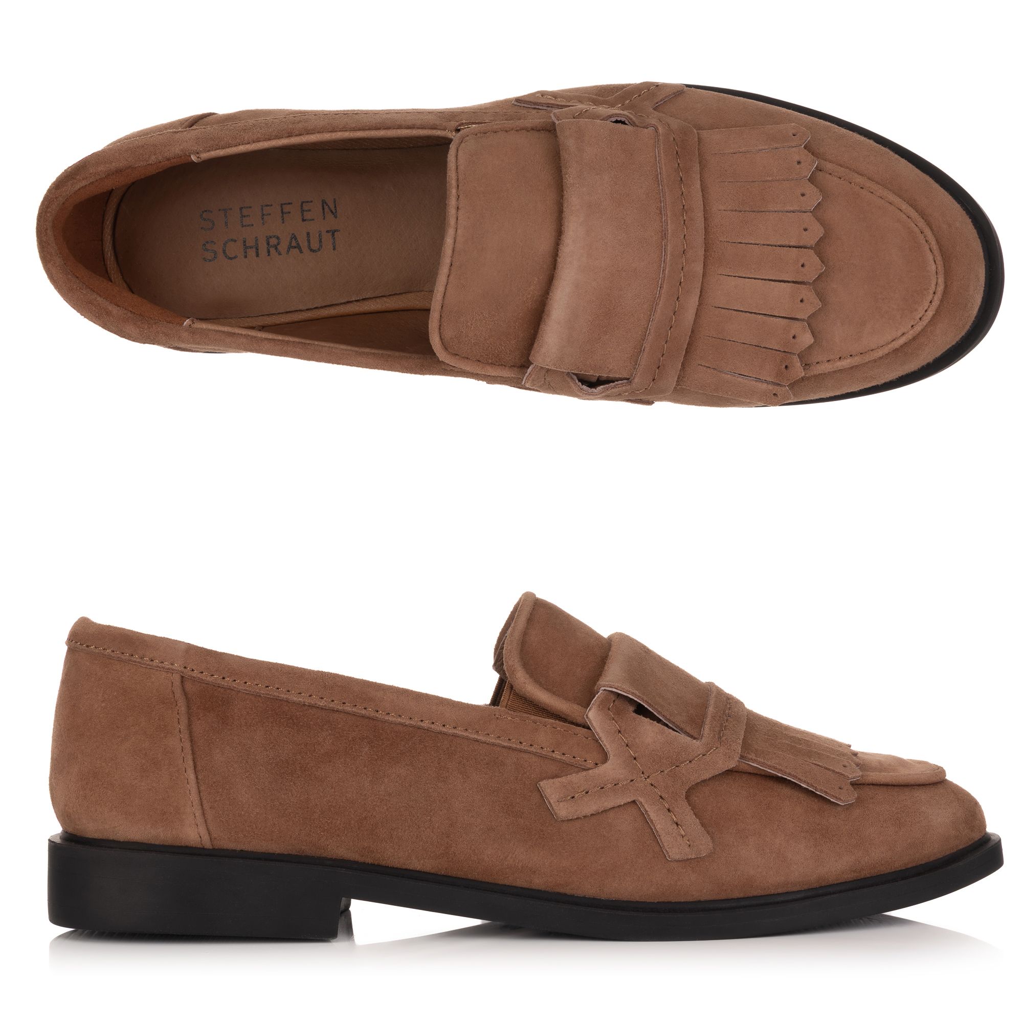 STEFFEN SCHRAUT Damen-Loafer Veloursleder Fransen Absatzhöhe ca. 2,0cm