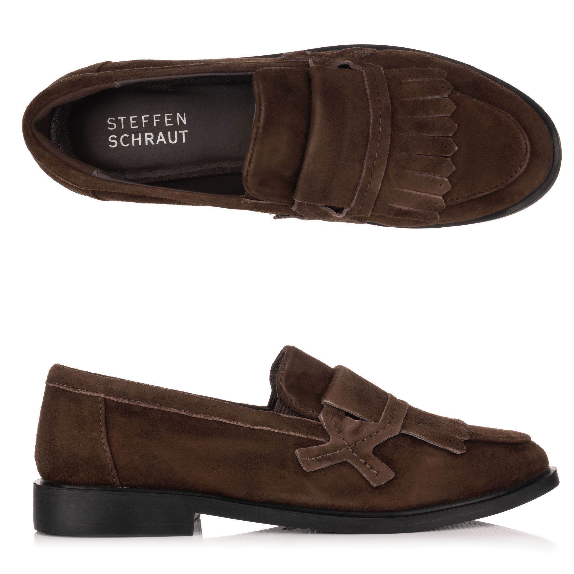 STEFFEN SCHRAUT Damen-Loafer Veloursleder Fransen Absatzhöhe ca. 2,0cm