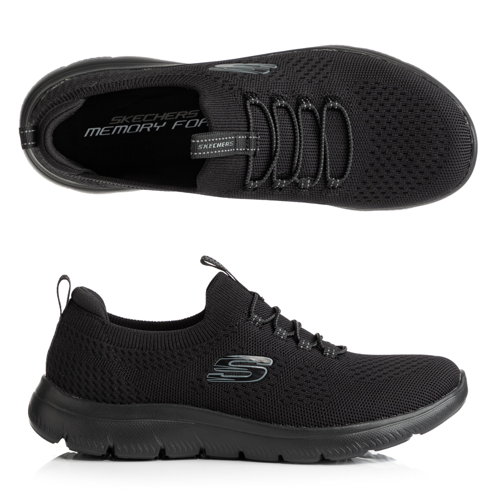 SKECHERS Damen-Slipper Summits Top Player Strick Memory Foam