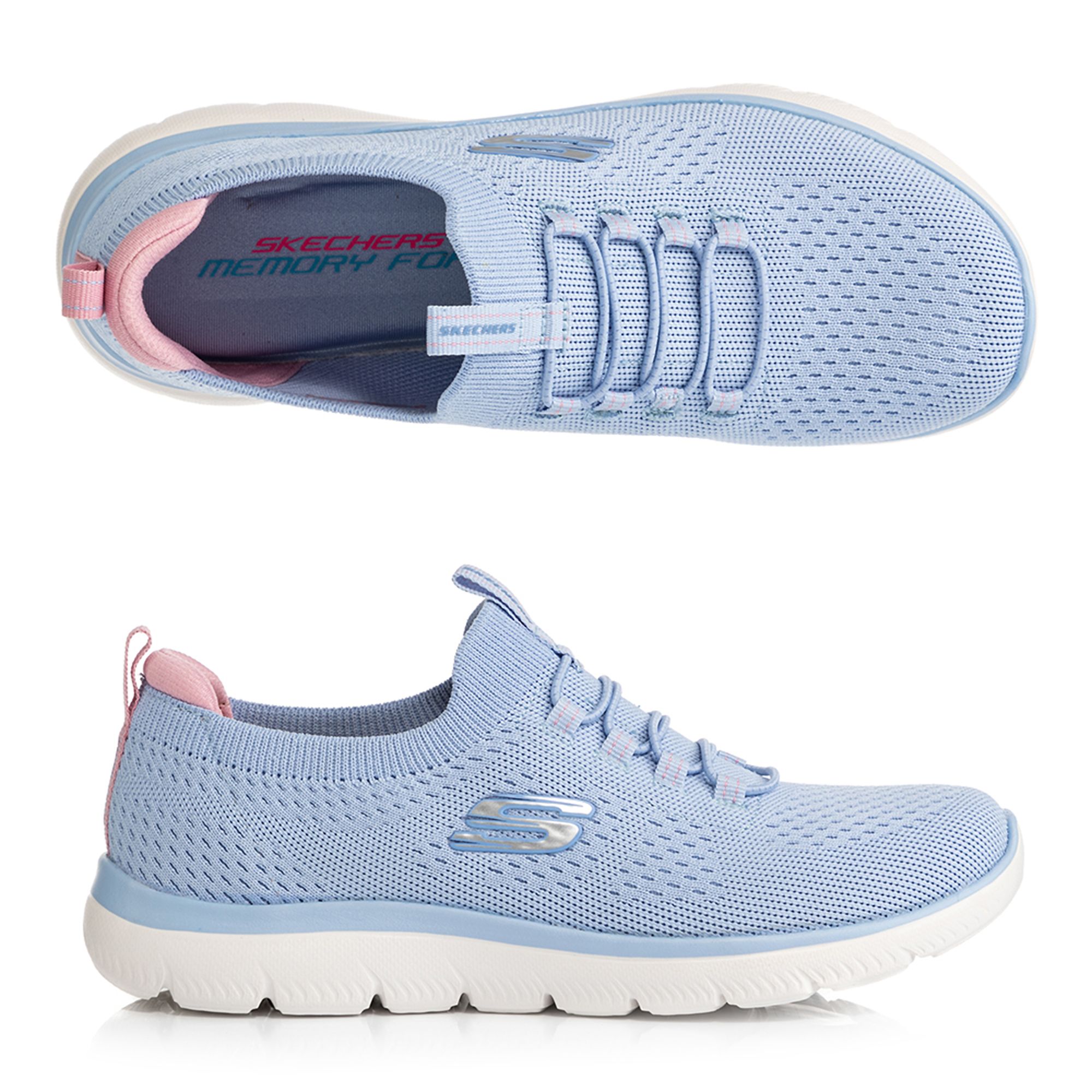 SKECHERS Damen-Slipper Summits Top Player Strick Memory Foam