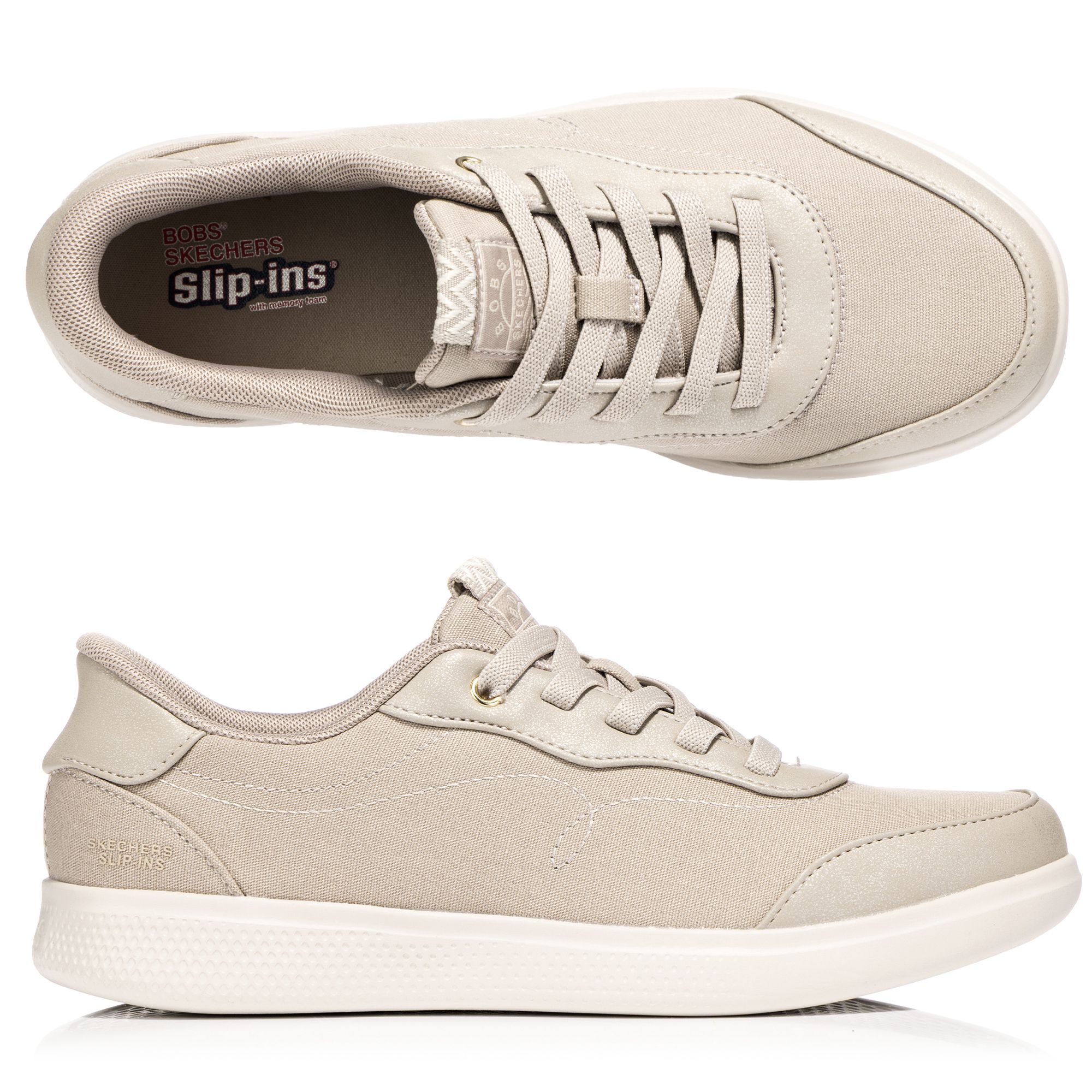 SKECHERS Damen-Slipper Skip Cute-City Stride Materialmix Hands Free Slip-ins®