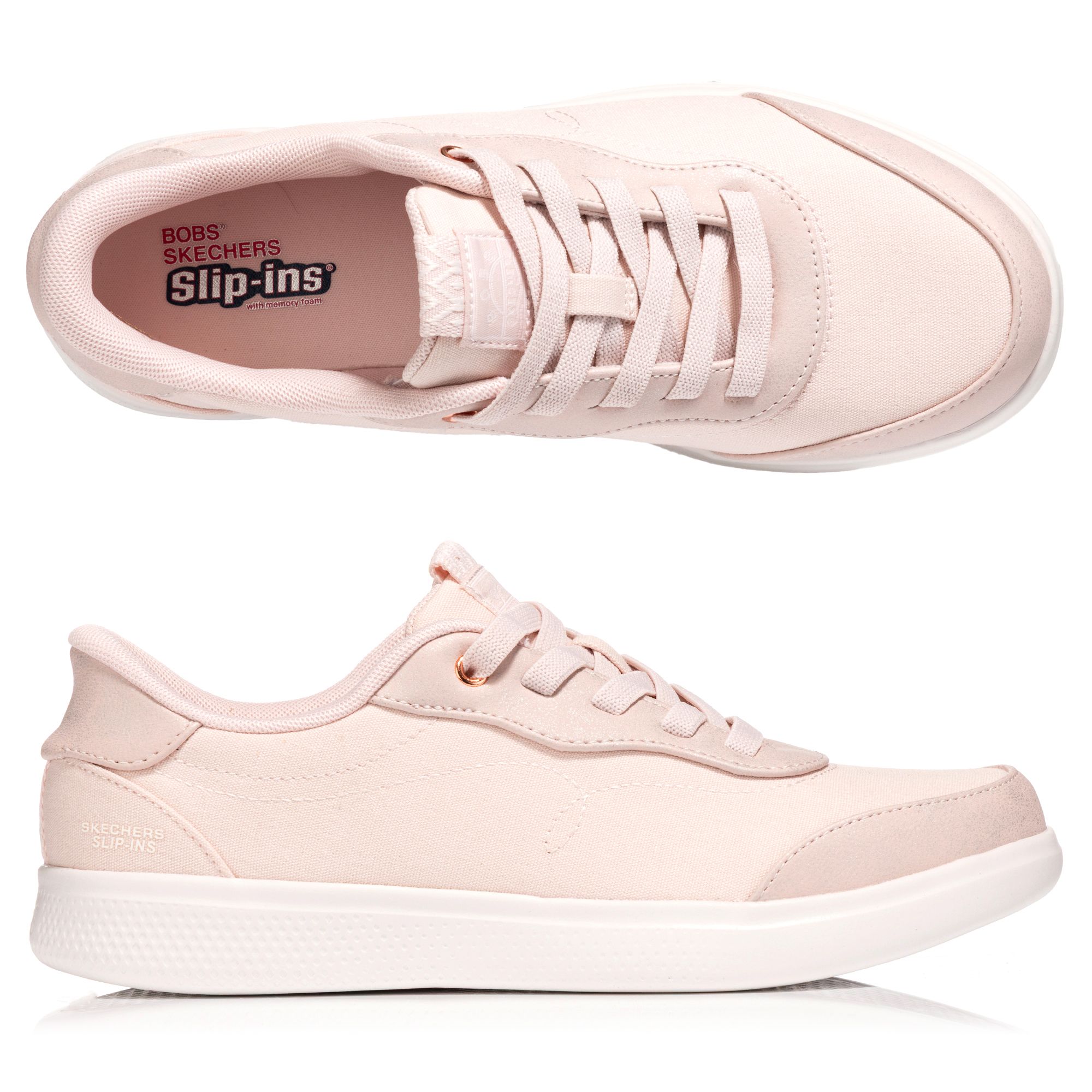 SKECHERS Damen-Slipper Skip Cute-City Stride Materialmix Hands Free Slip-ins®